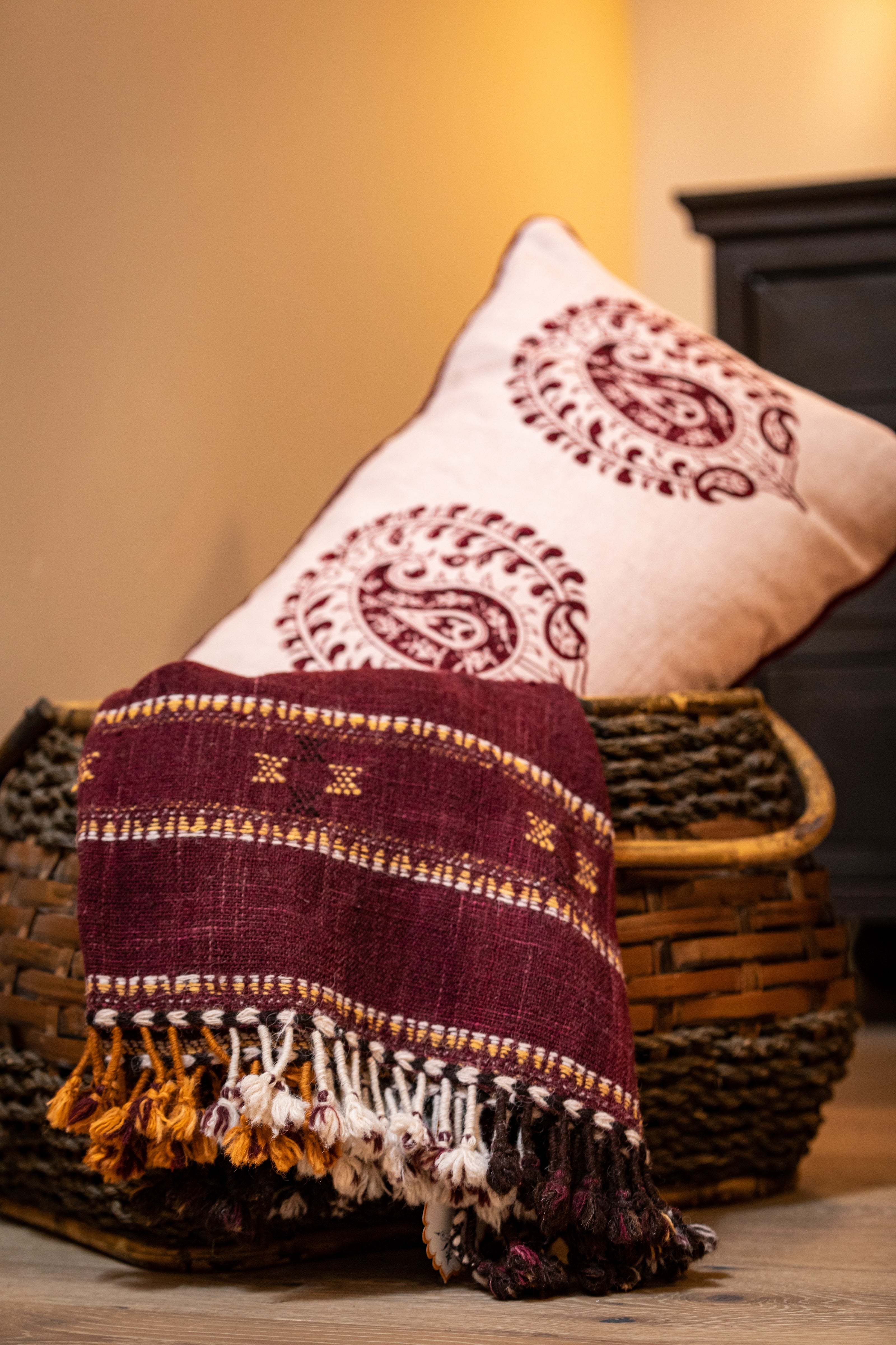 Kutch Plum Wool Throw
