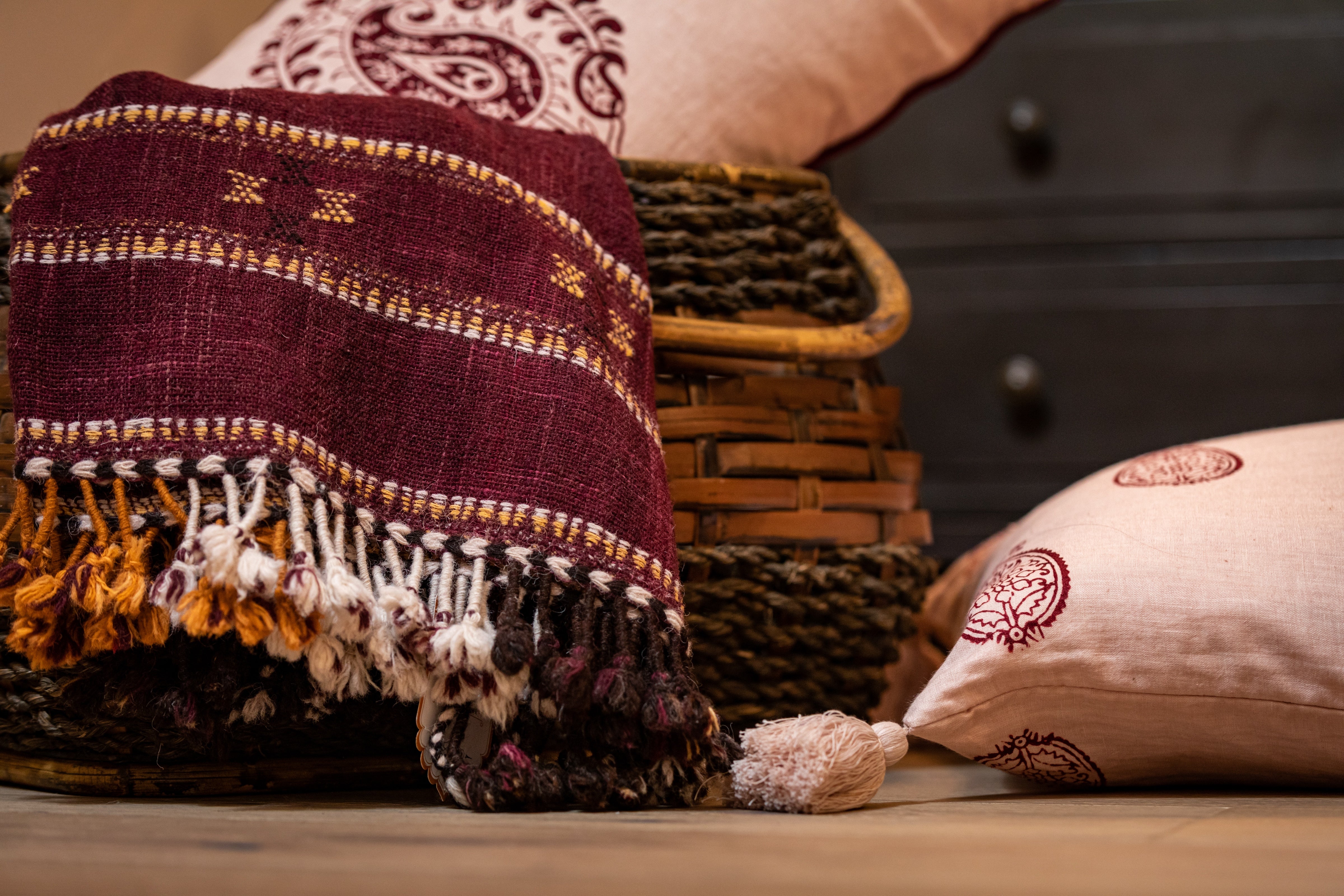 Kutch Plum Wool Throw