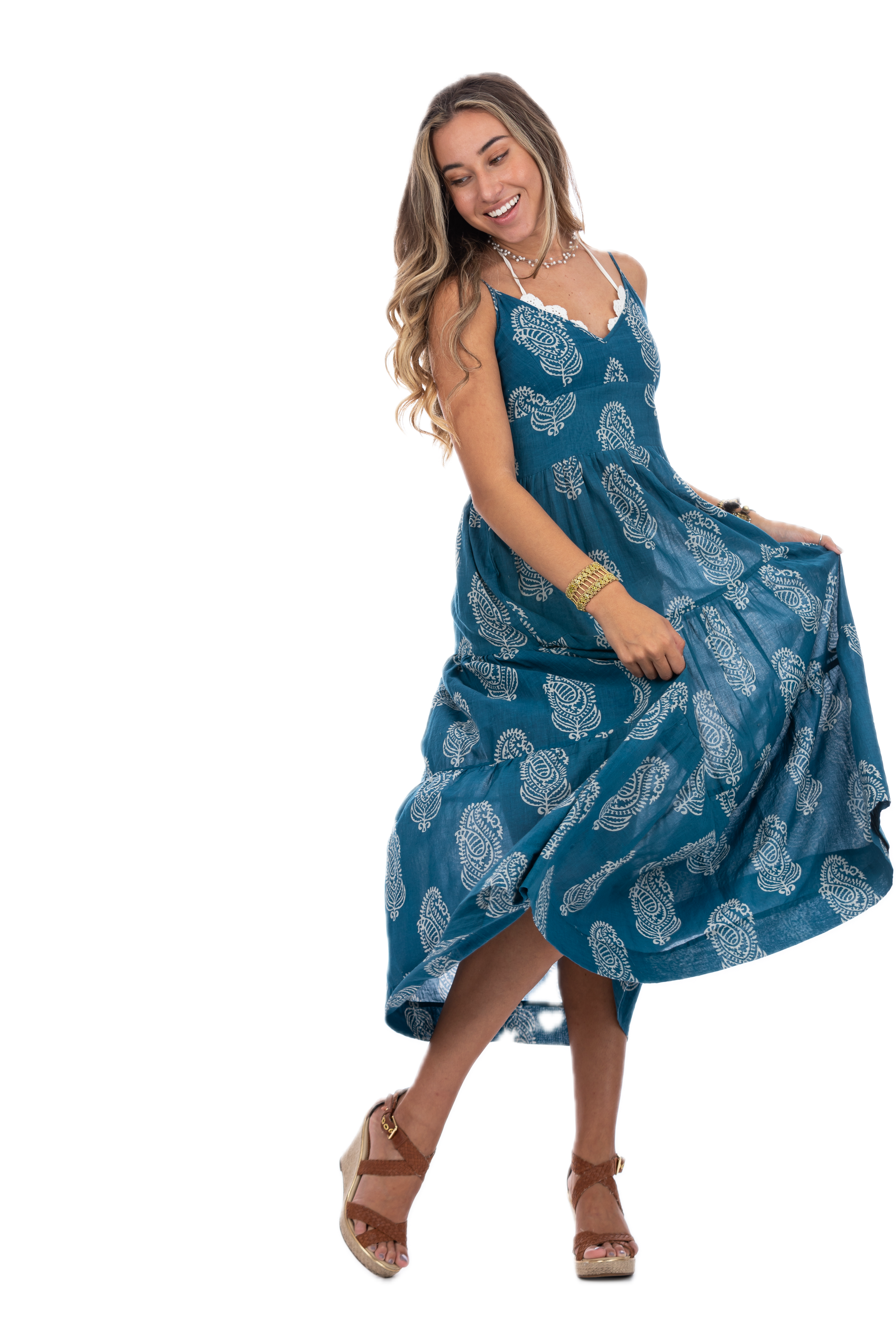 Camilla Kashmir Blue Summer Dress
