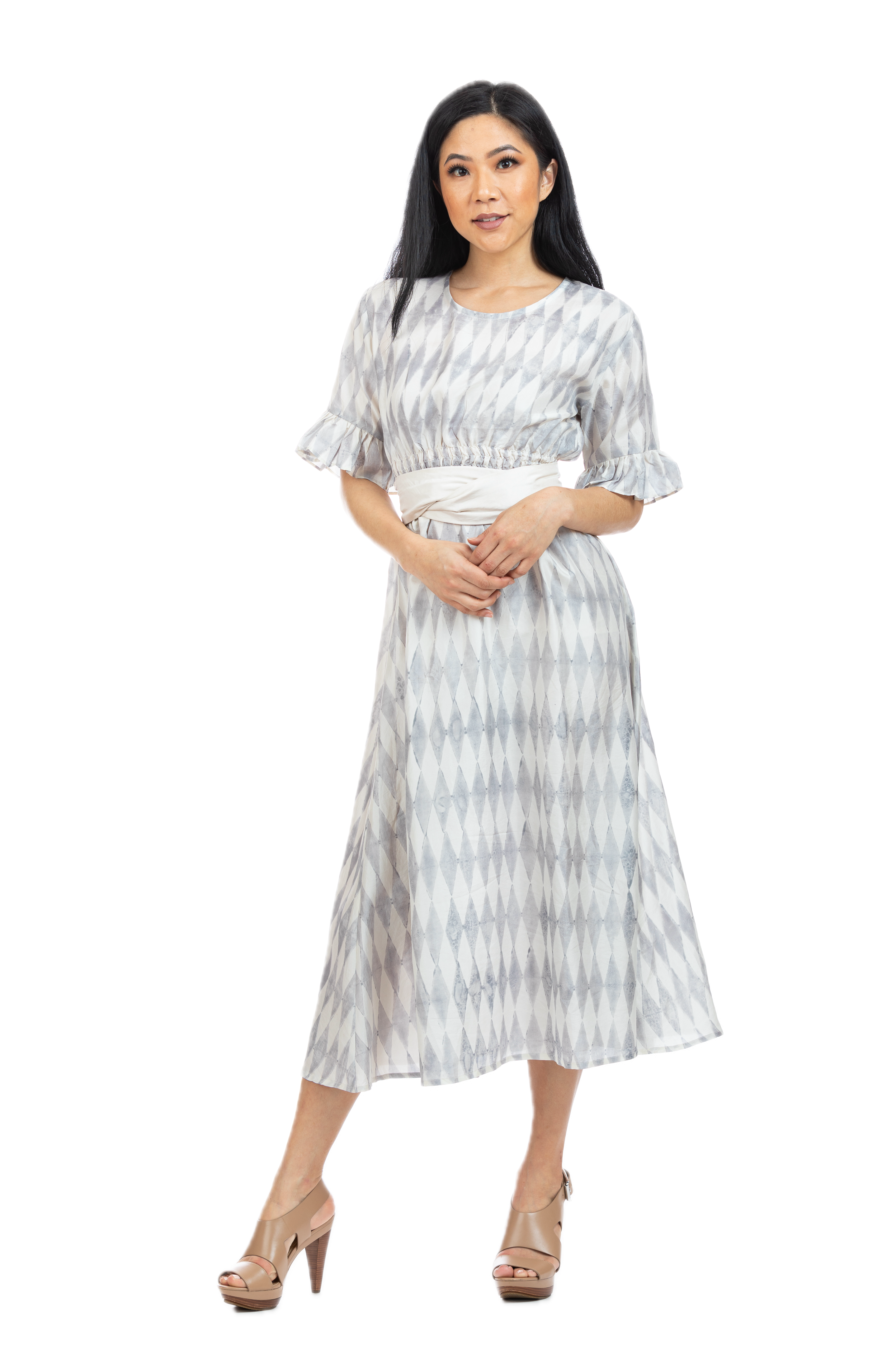 Alma Slate Silk Dress