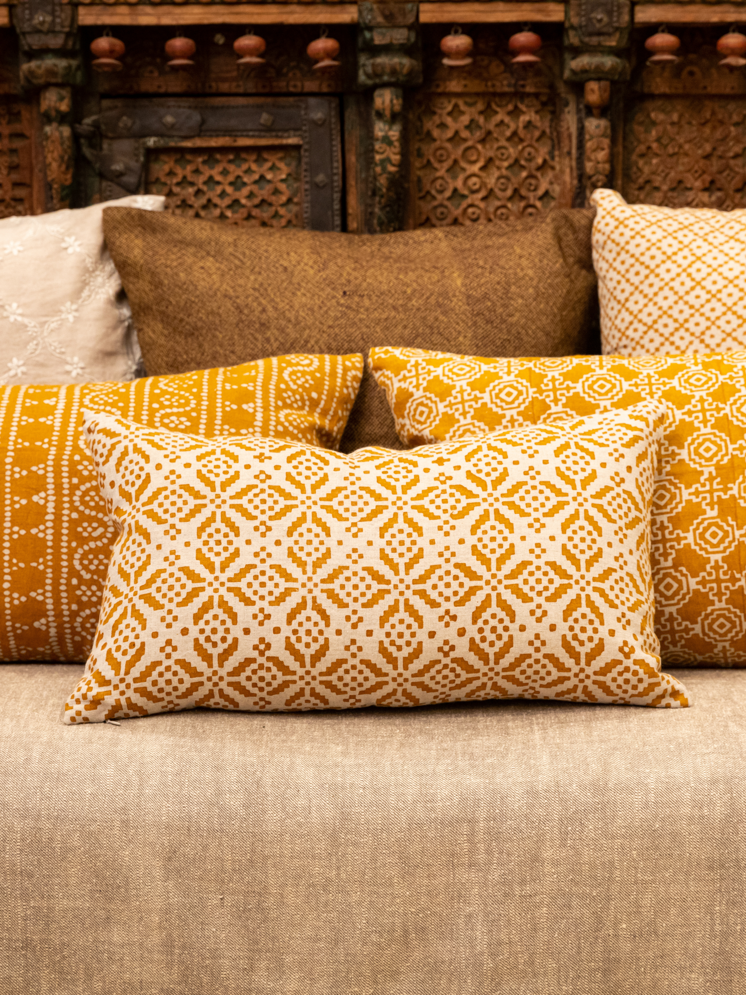 Kodava Ochre Pillow Cover