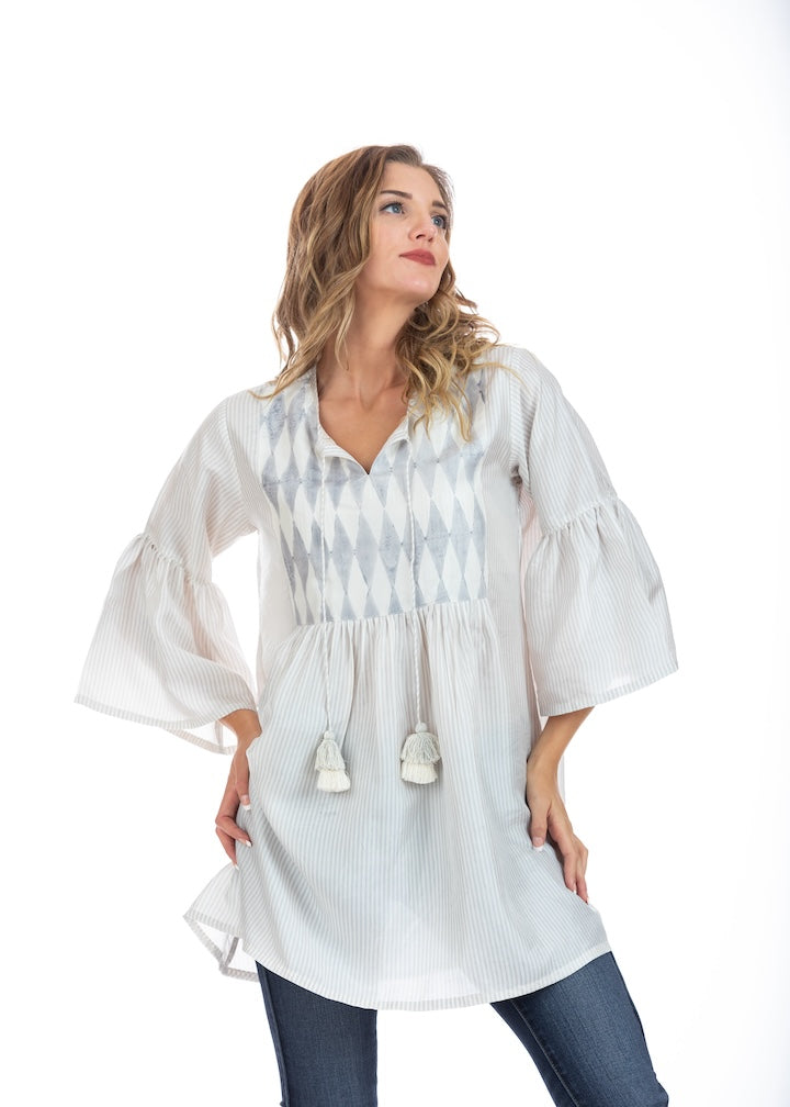 Anahita Slate Silk Tunic Dress