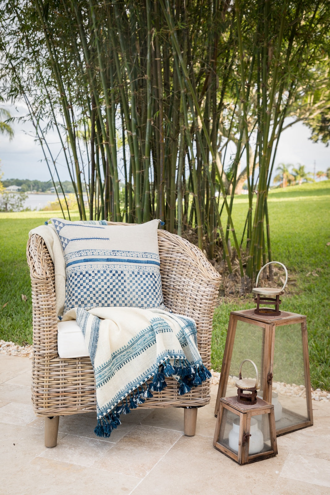 Kutch Shell and Indigo Wool Throw