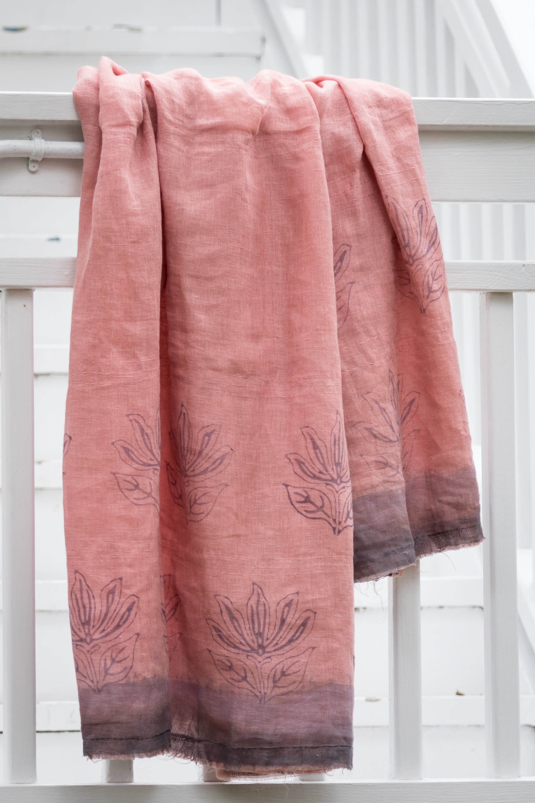 Lotus Blush Sheer Linen Throw