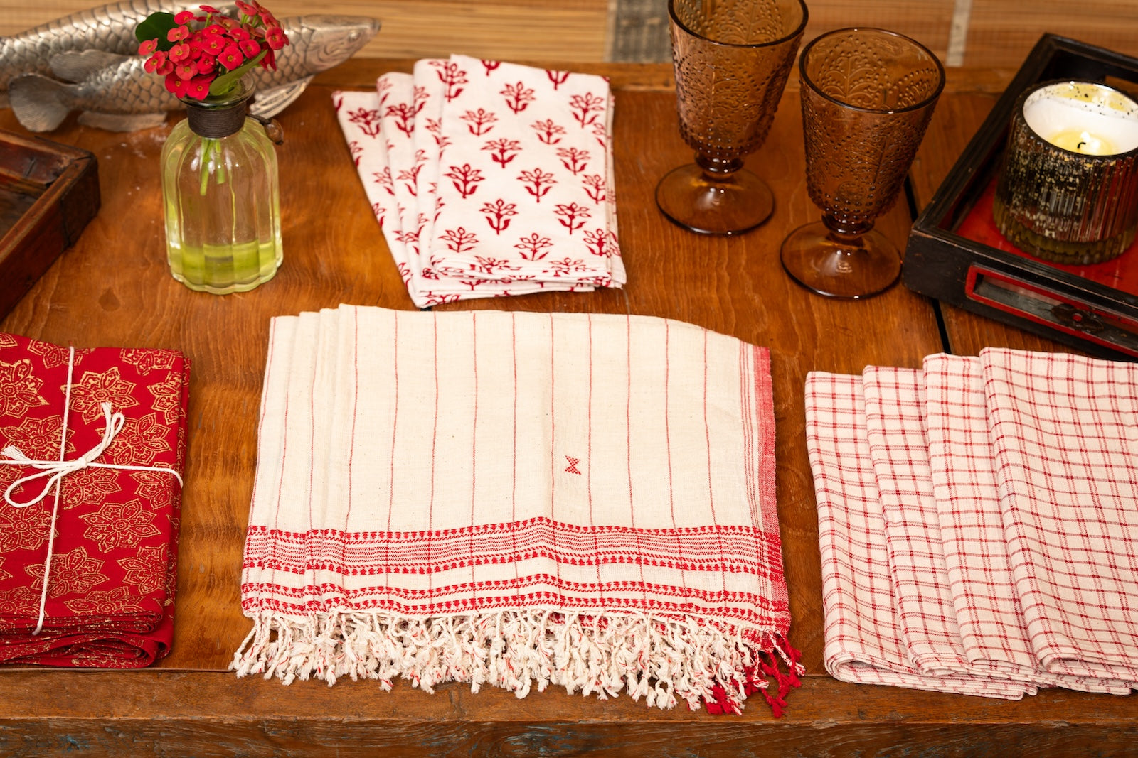 Red Petit Star Napkins Set