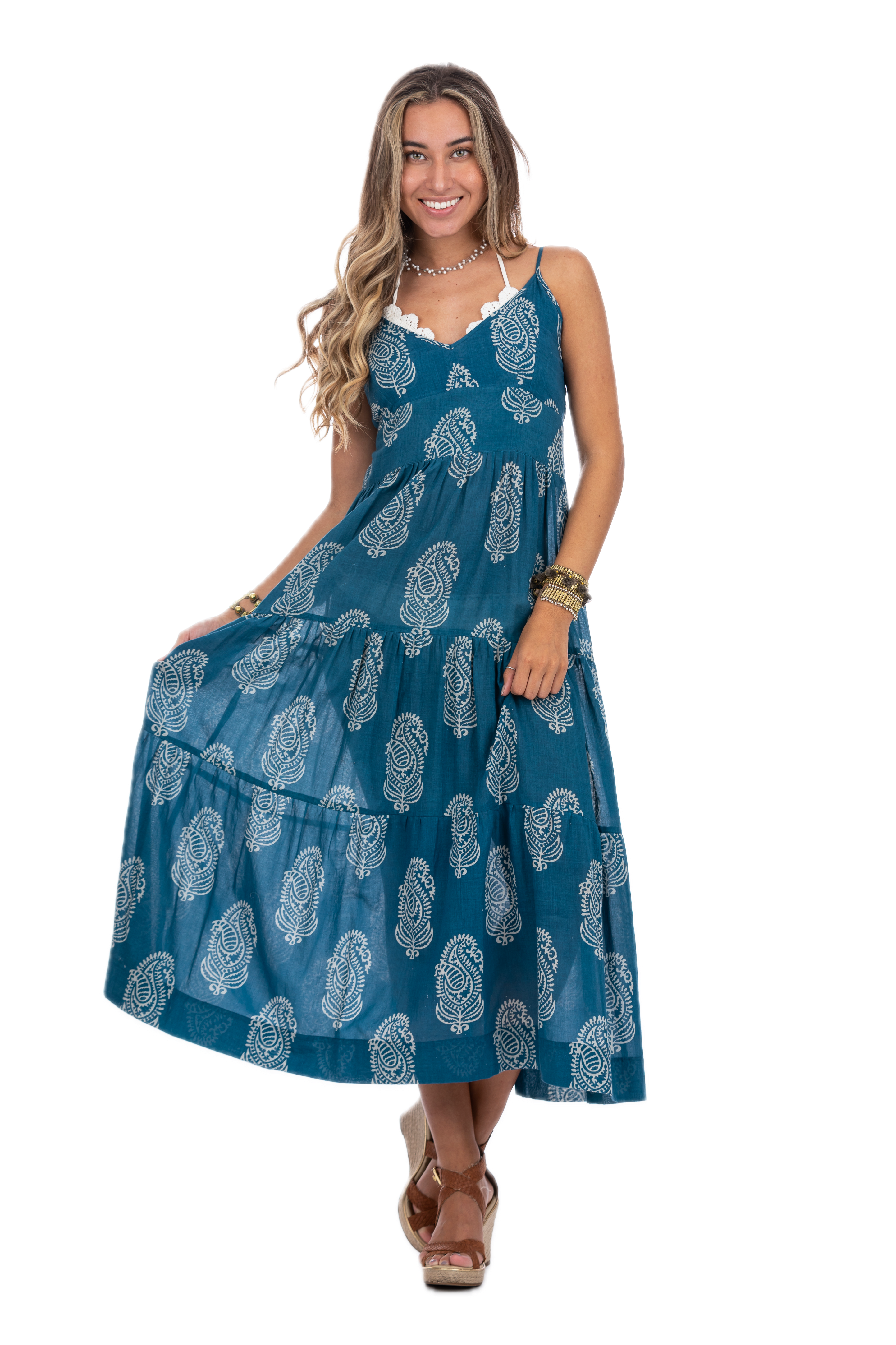 Camilla Kashmir Blue Summer Dress