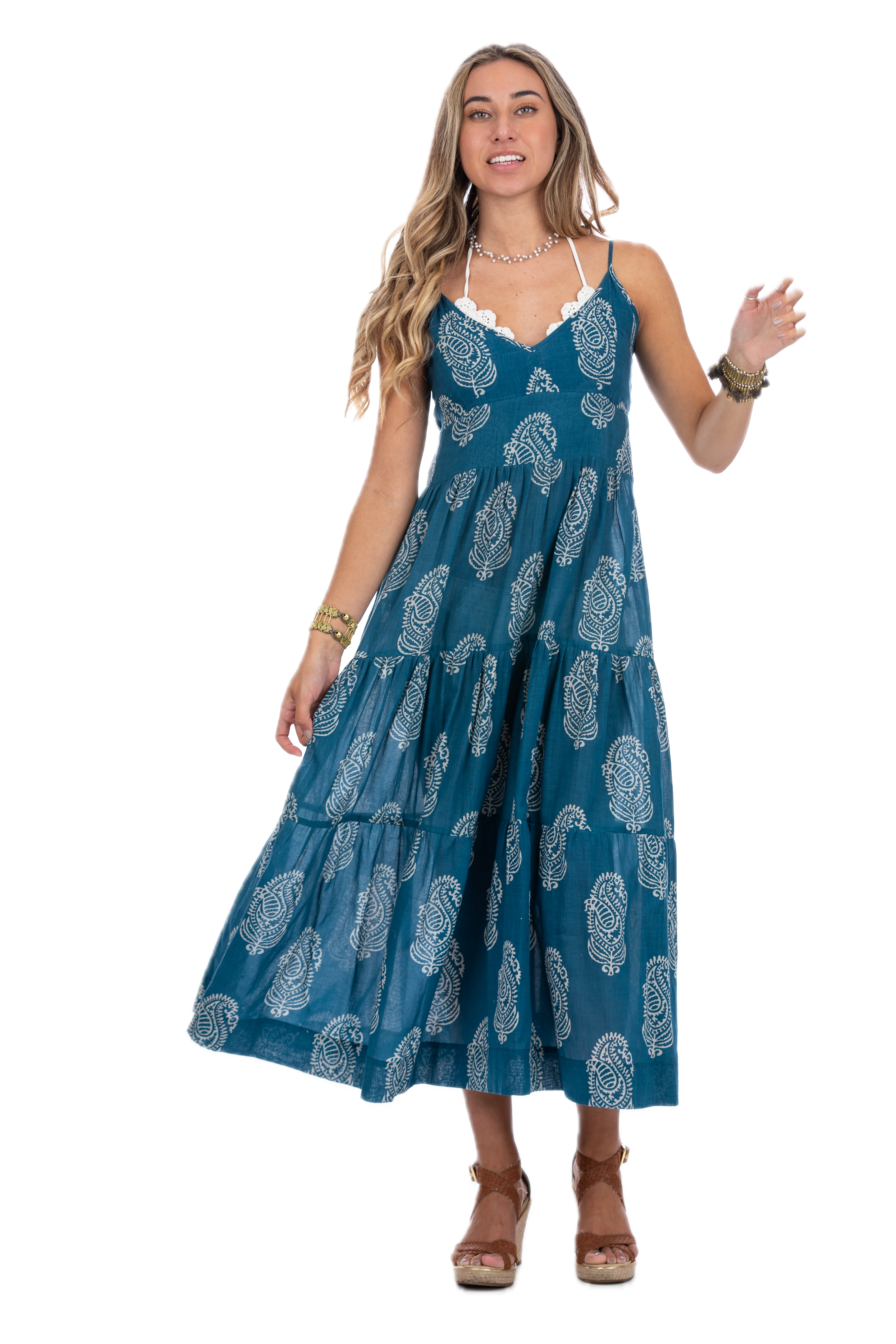 Camilla Kashmir Blue Summer Dress