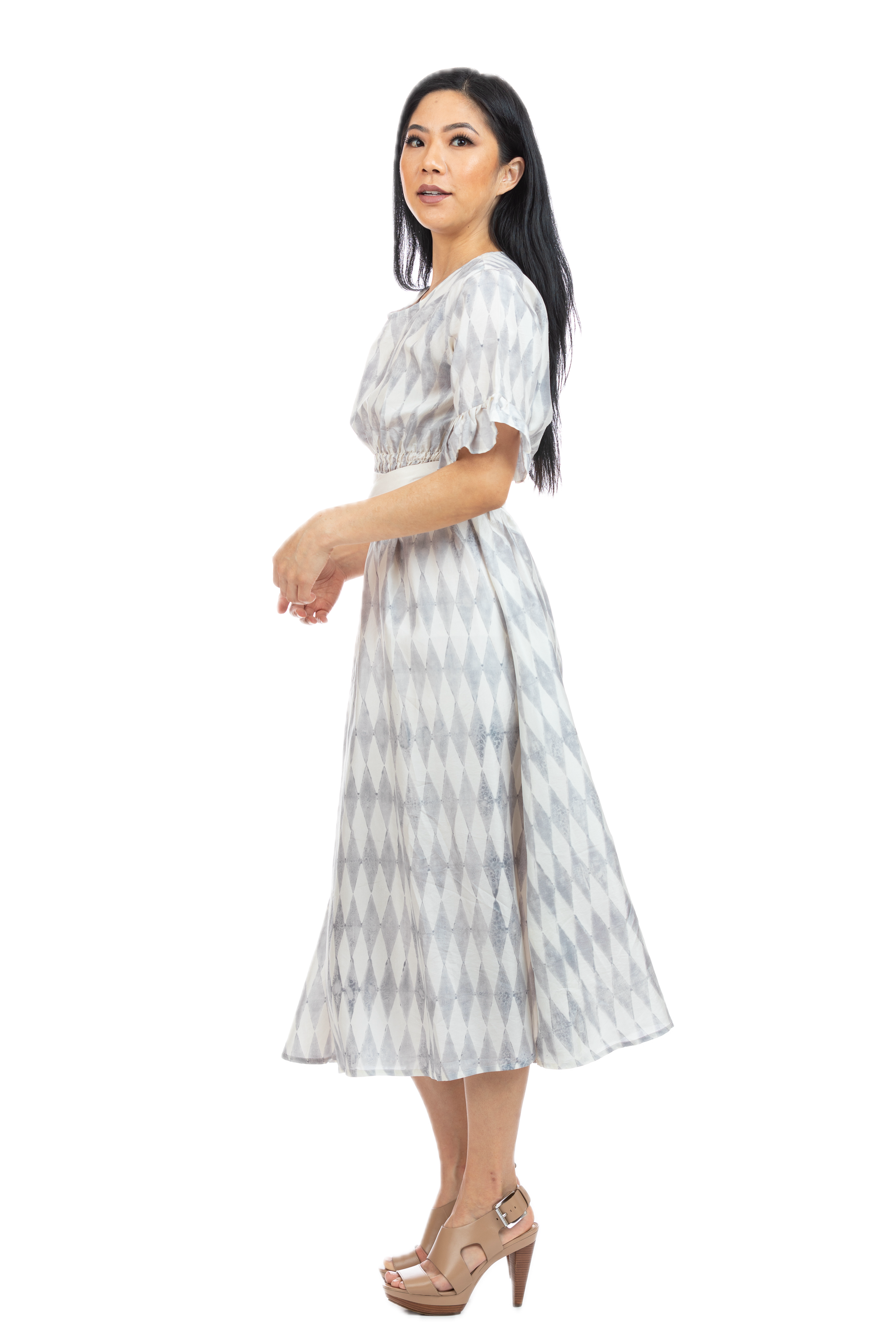 Alma Slate Silk Dress