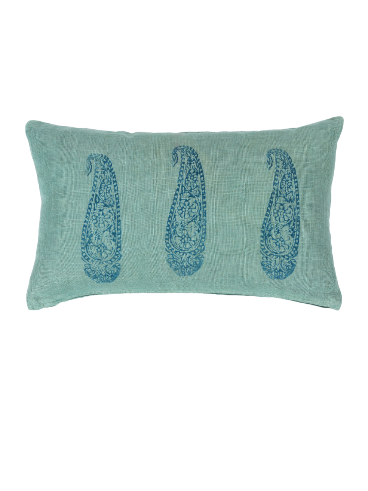 Ambi Aqua Sheer Linen Decorative Pillow Cover