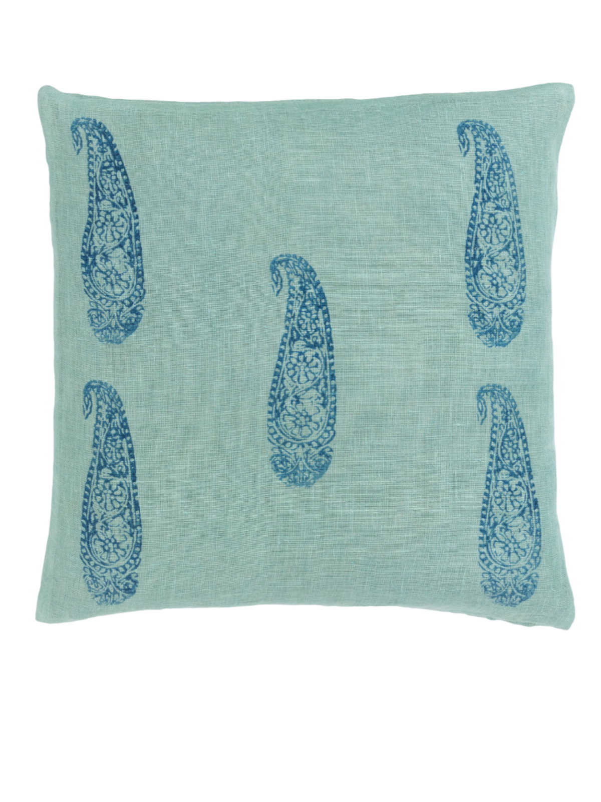 Ambi Aqua Sheer Linen Decorative Pillow Cover