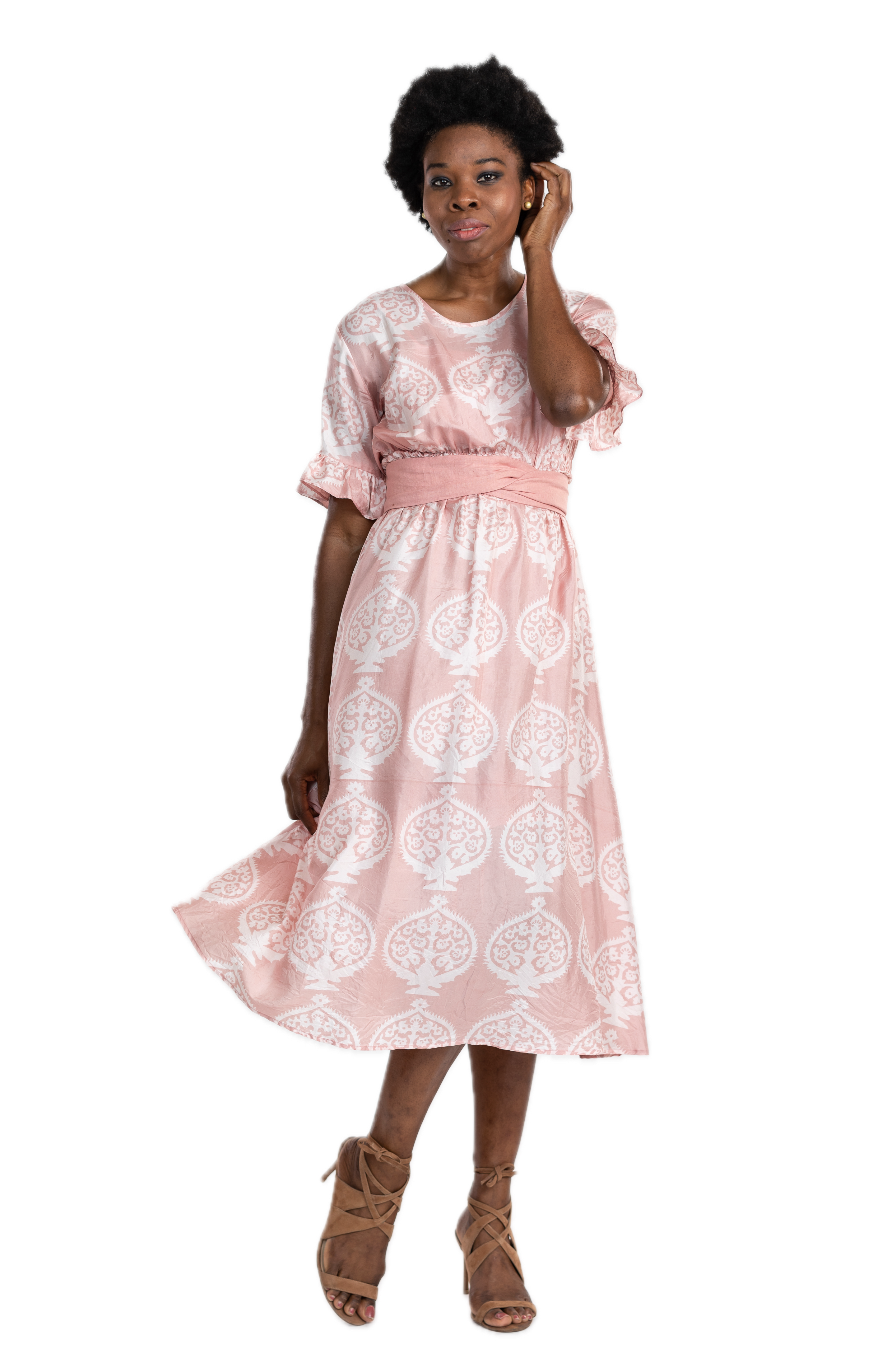 Alma Blush Silk Dress