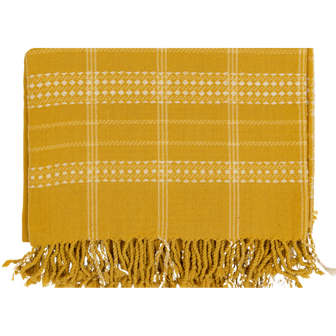 BK Tuscany Yellow Handwoven Bedspread