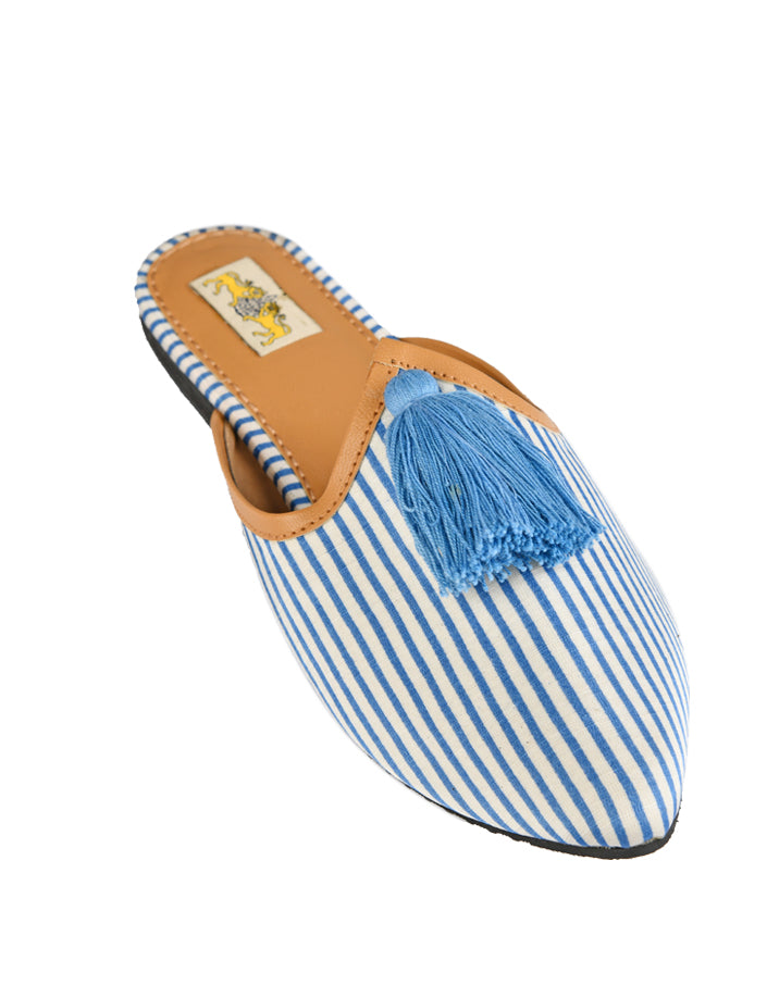 Blue Pinstripe Babouche