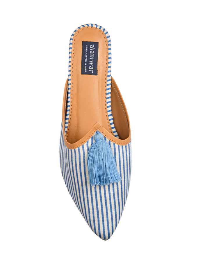 Blue Pinstripe Babouche