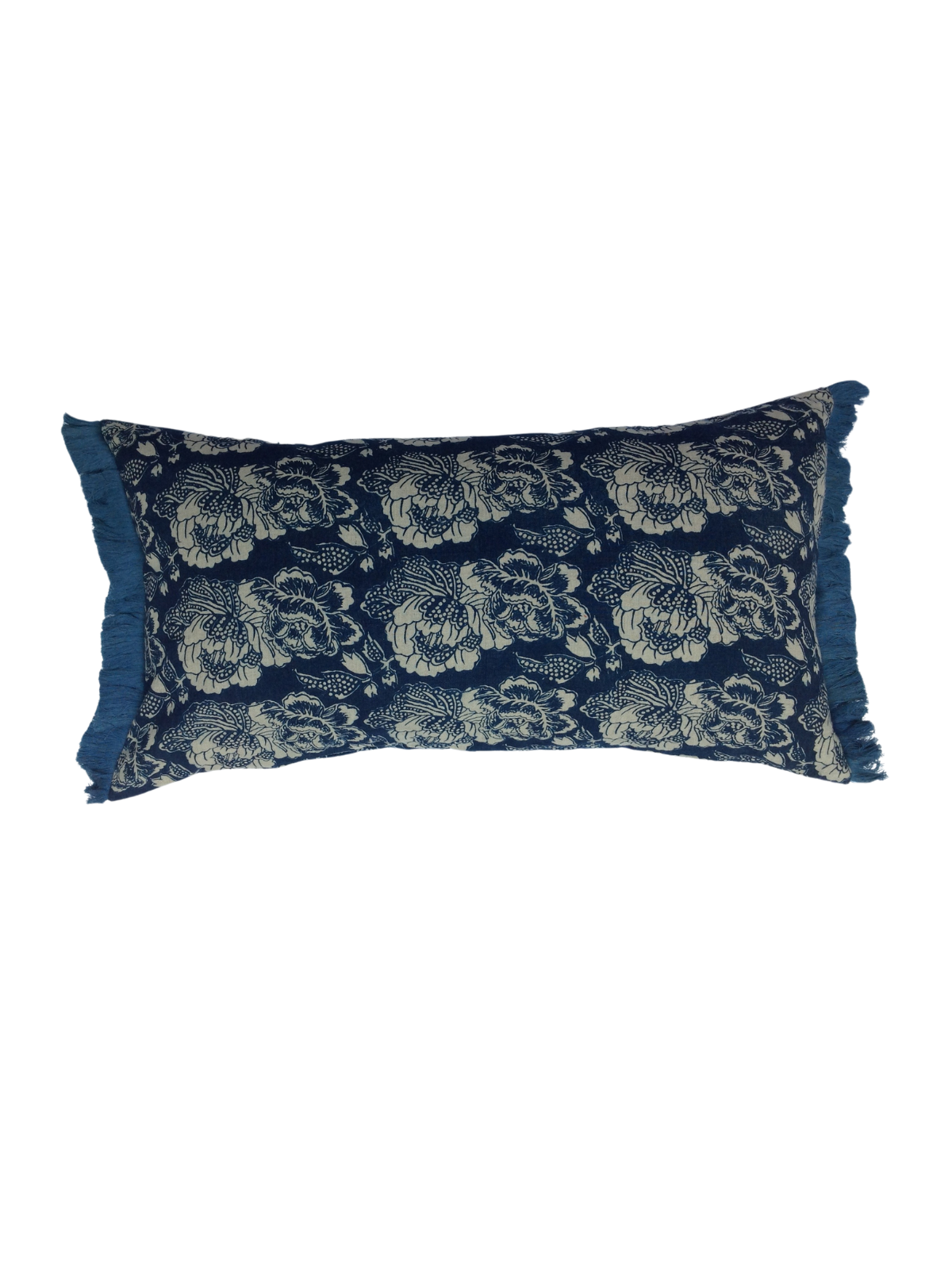 Cabbage Rose Indigo Lumbar Pillow Cover