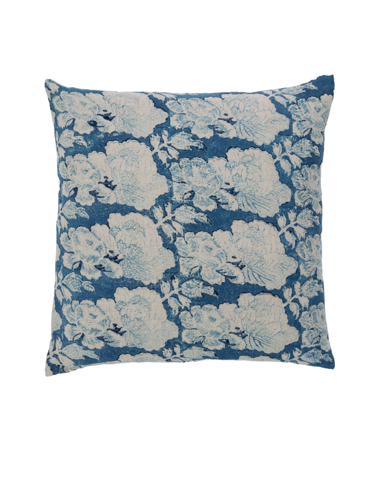 Cabbage Rose Indigo Decorative Pillow