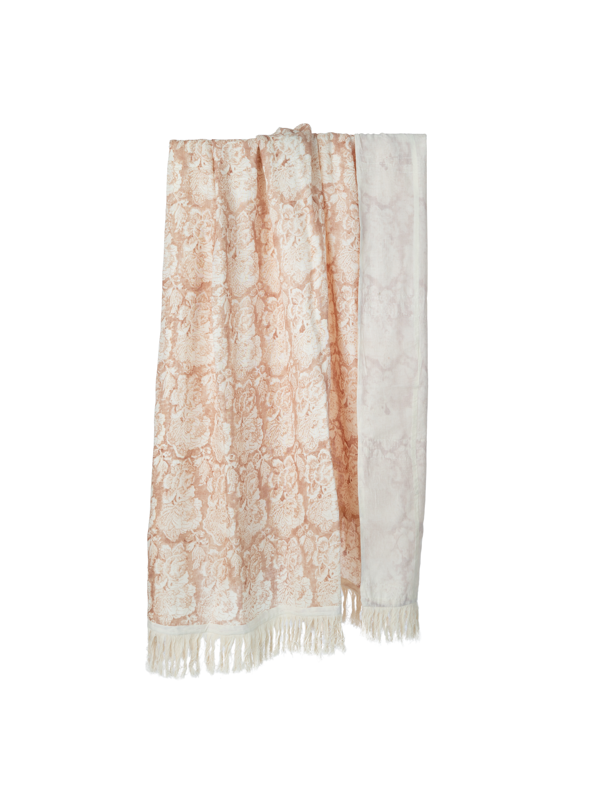 Cabbage Rose Sheer Linen Throw