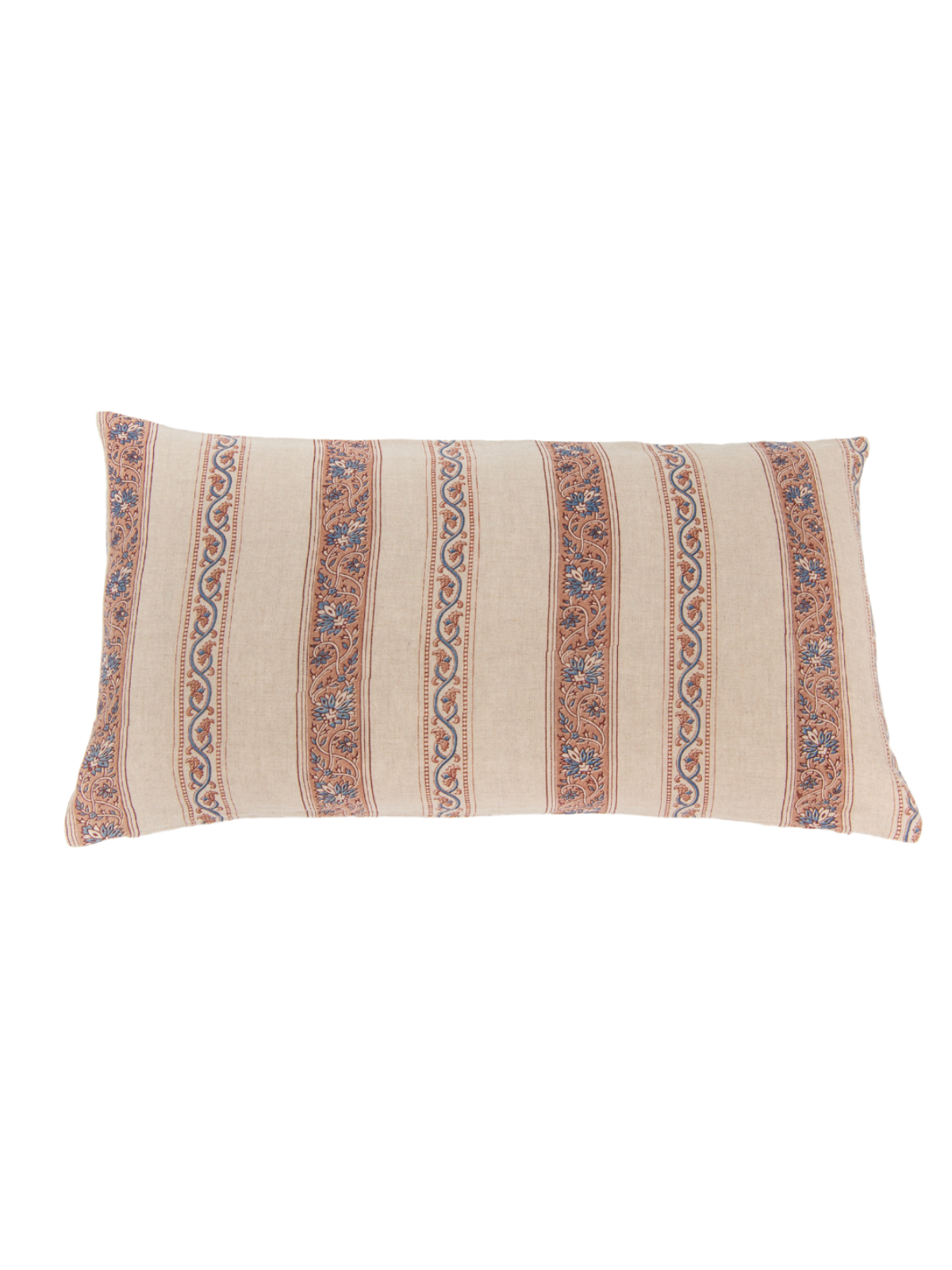 Calicut Border Steel Blue/Cinnamon/Clay Lumbar Pillow