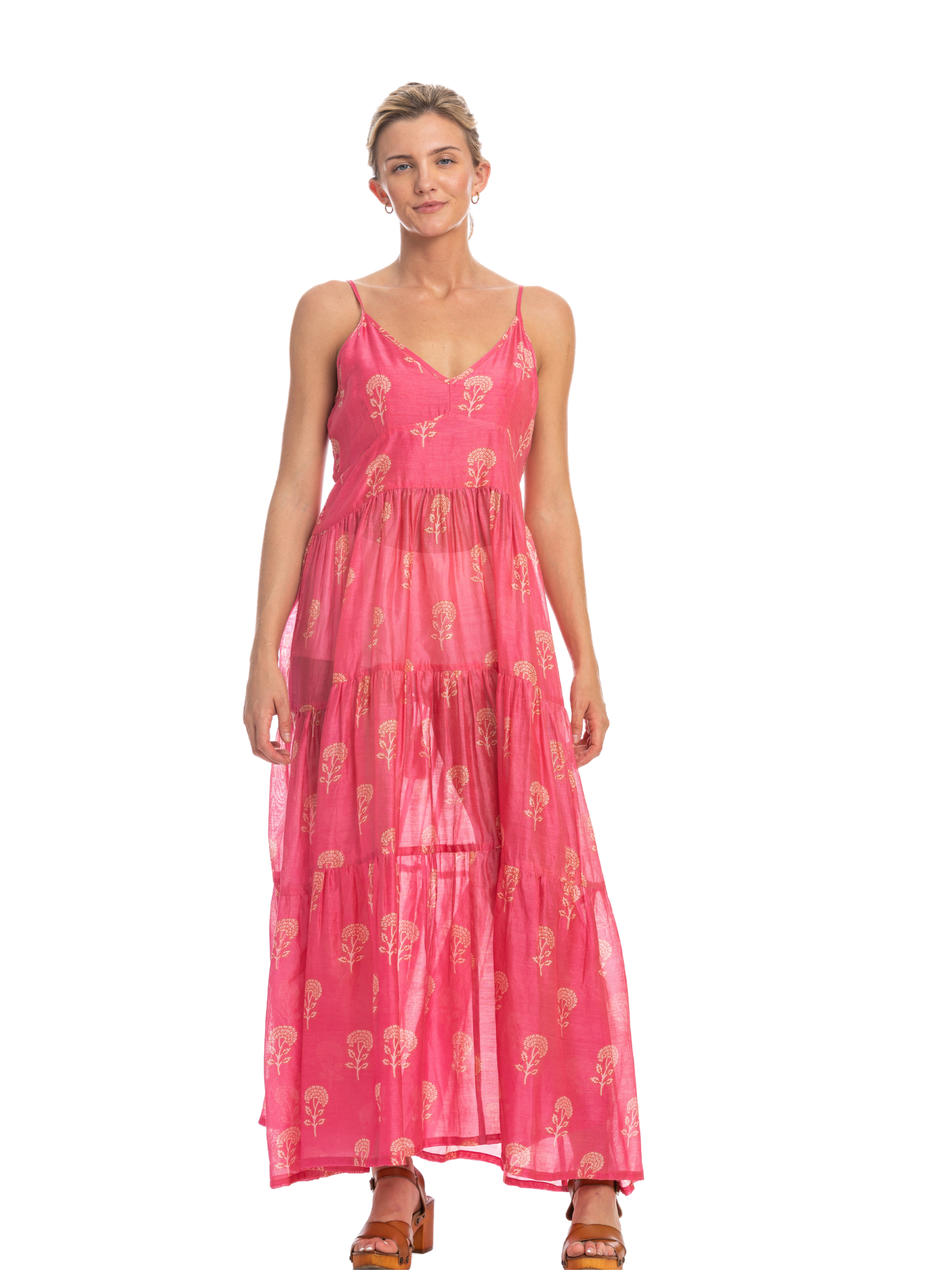 Camilla Dress Hot Pink Silk Cotton