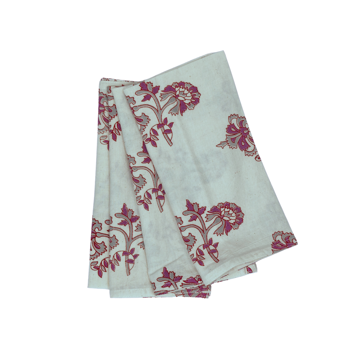 Carnation Berry And Slate Napkin Set