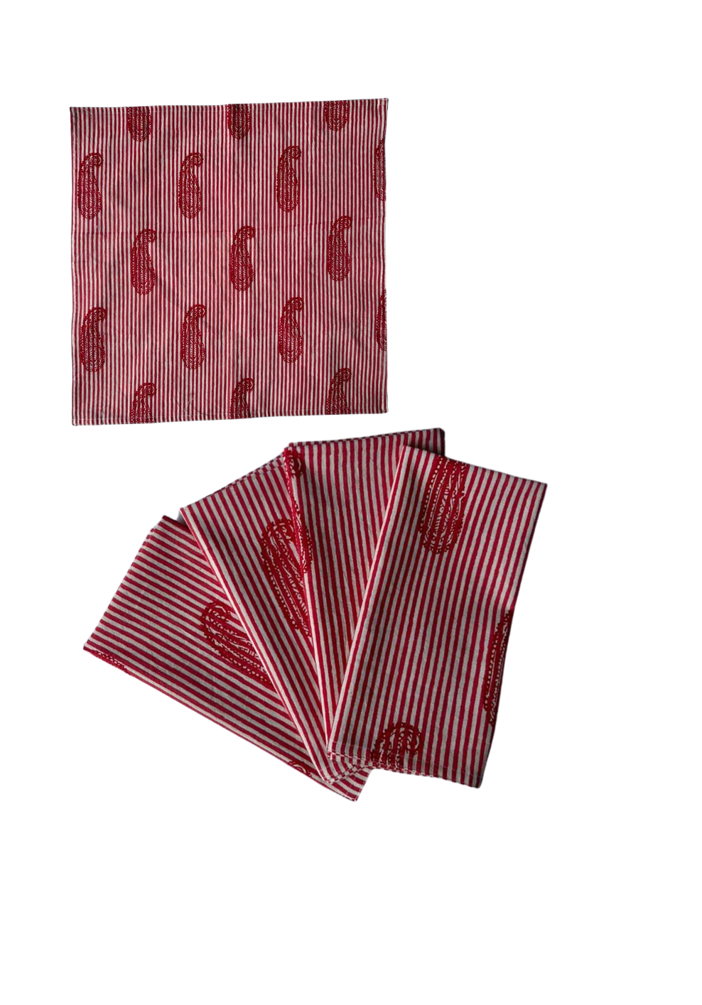 Coco Paisley Coral Red Napkin Set