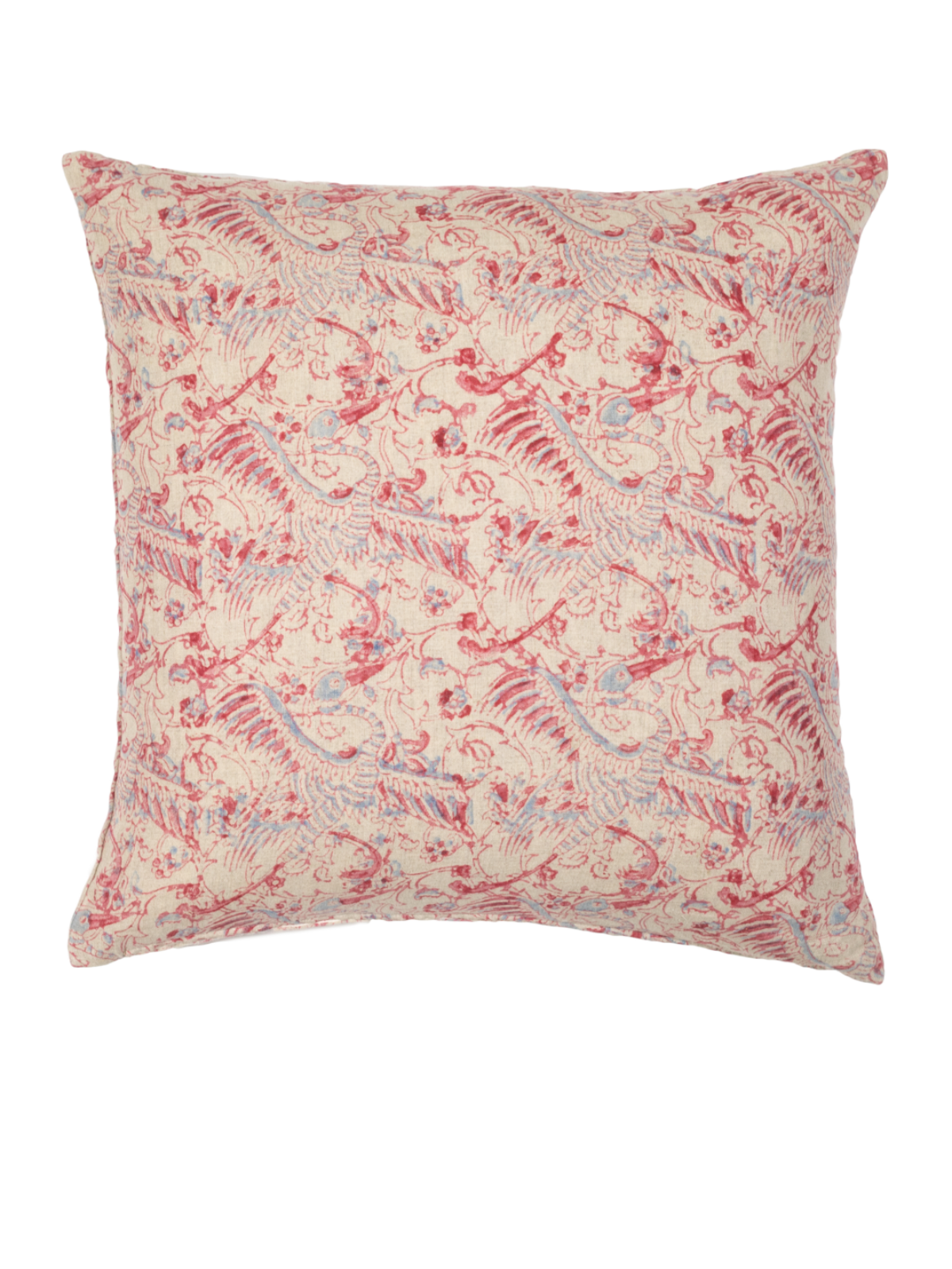 Crane Vintage Red and Blue Pillow Cover