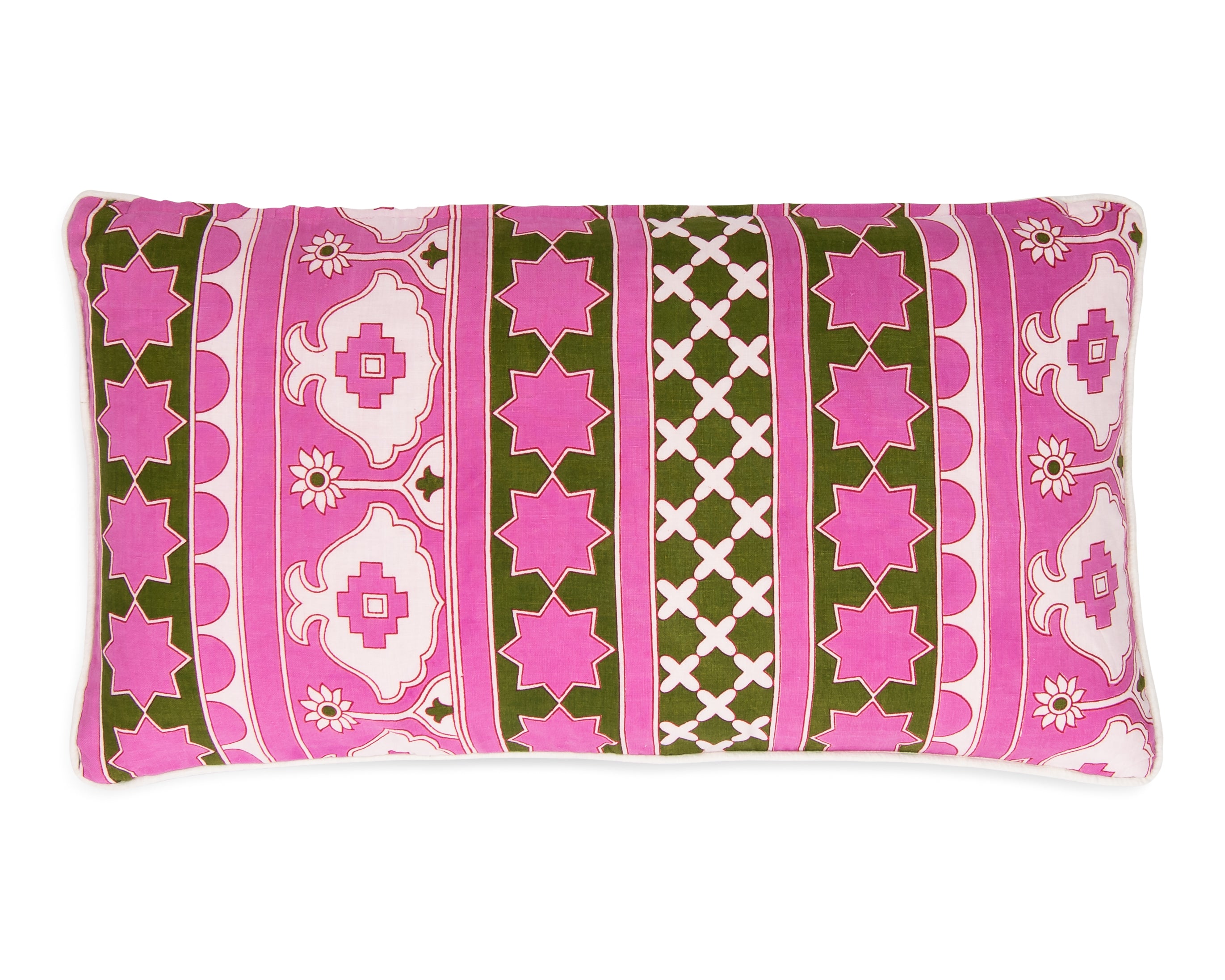 Damascus Pink Green Decorative Pillow