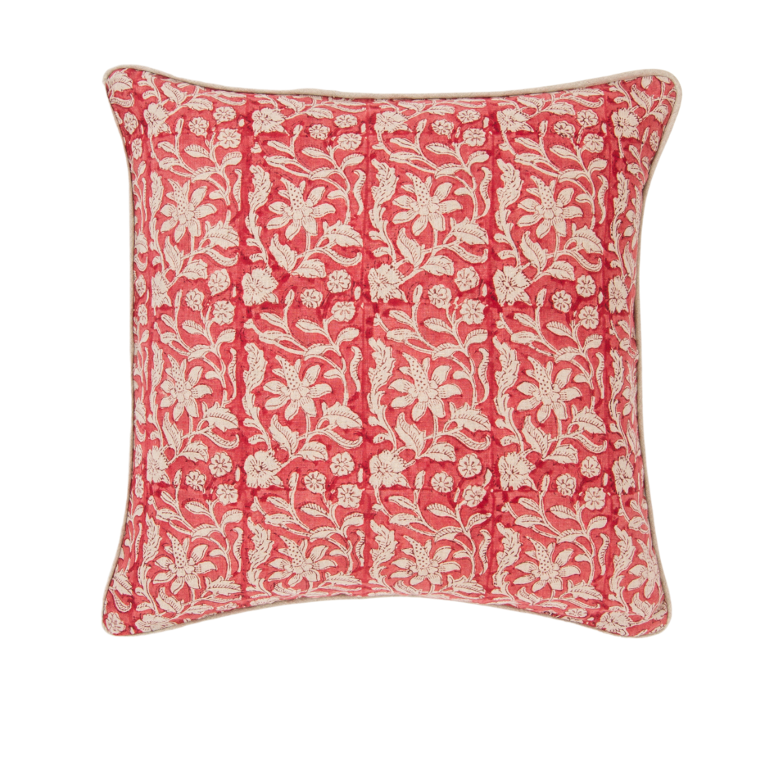 Gardenia Salmon/Clay Decorative Pillow Cover