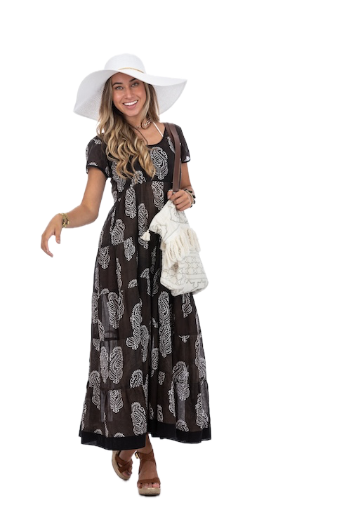 Hanna Cotton Summer Dress Dress Charcoal