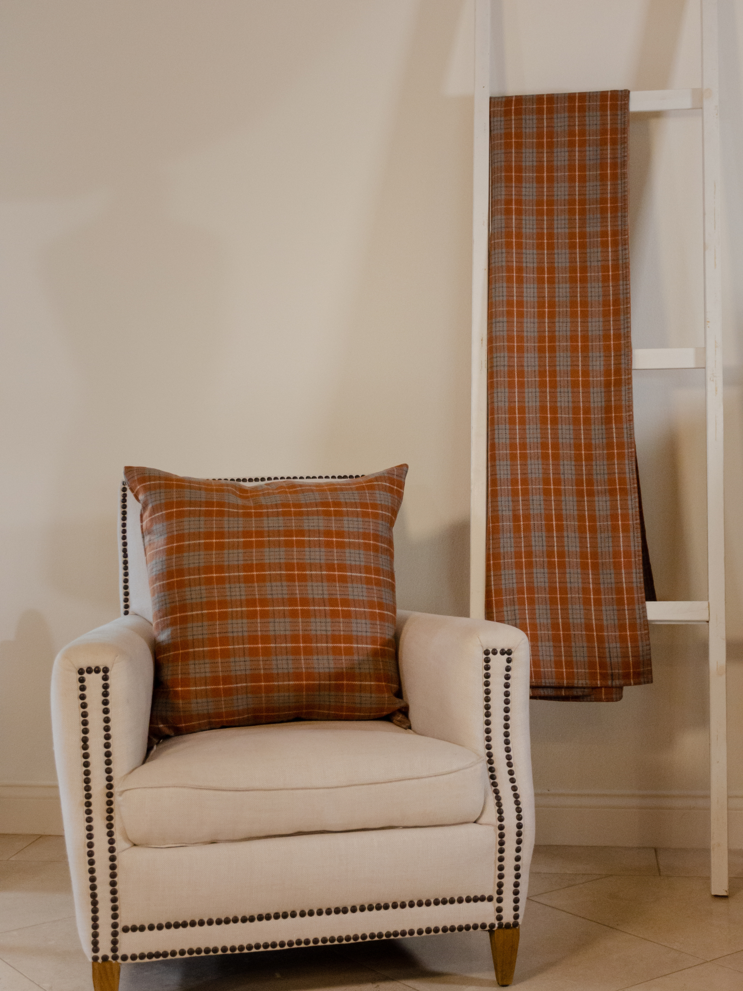 Highlands Pumpkin Plaid Wool Throw