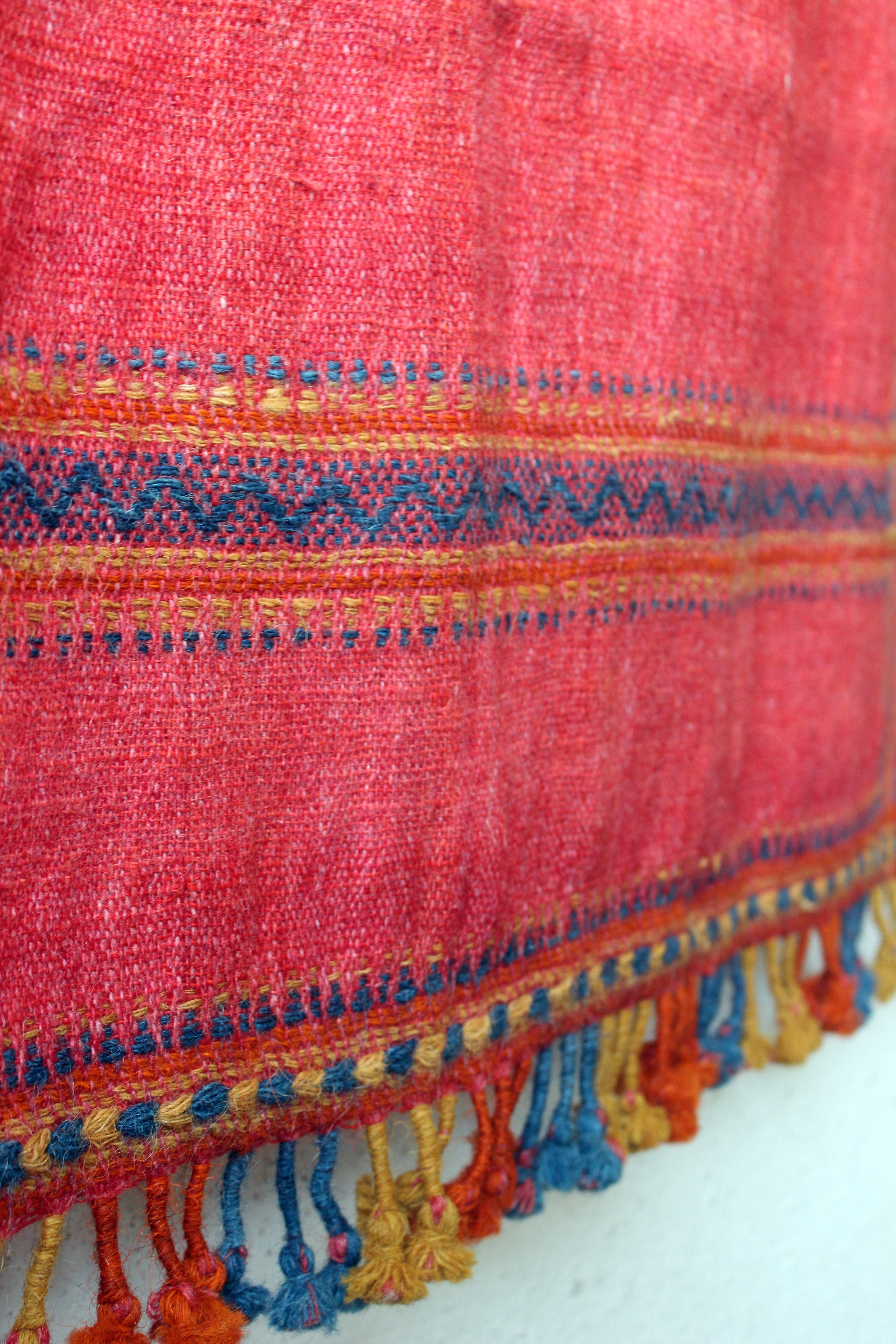 Kutch Cinnabar Red and Indigo Wool Throw