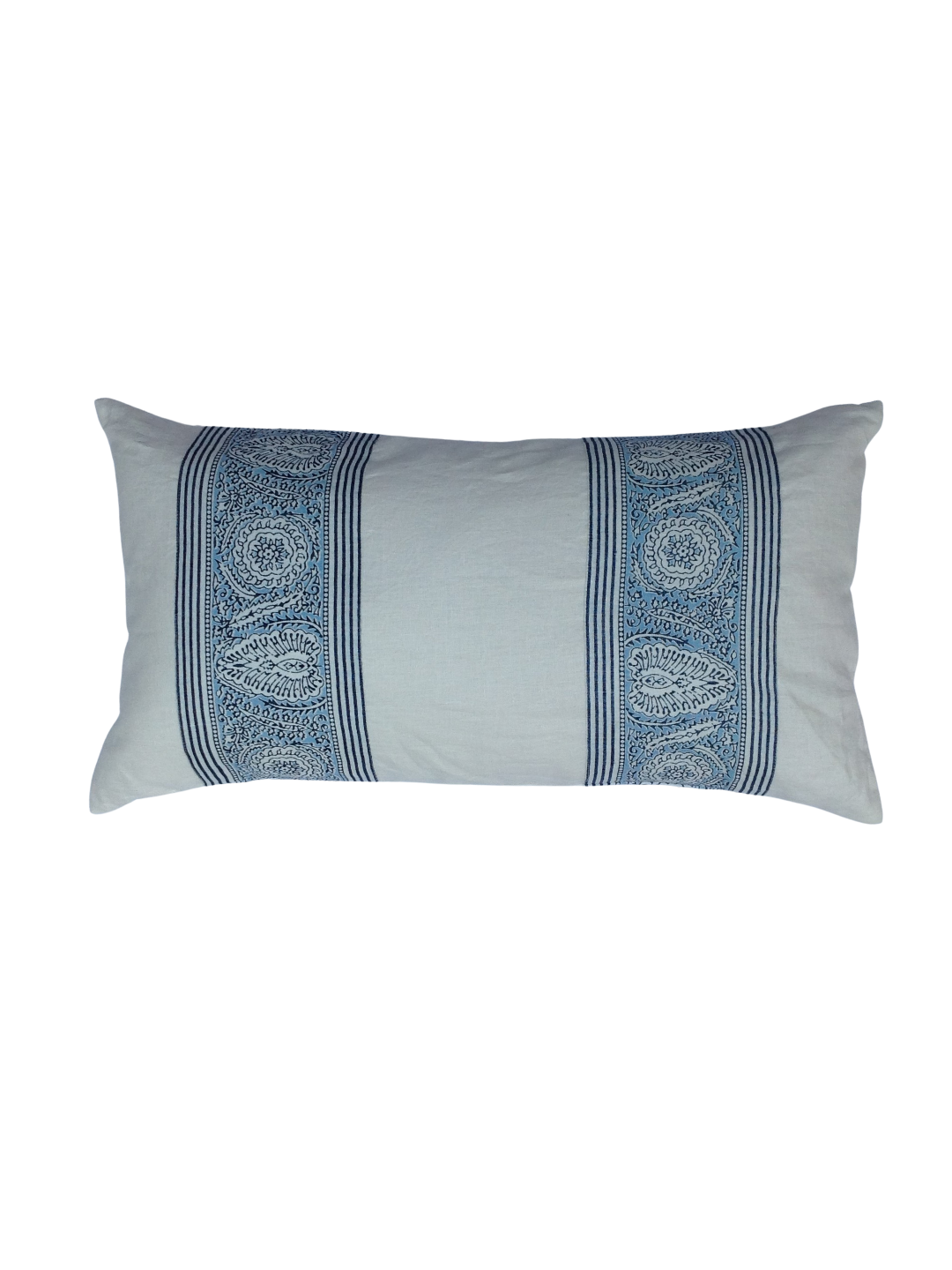 Istanbul Border Indigo/Cornflower Blue Lumbar Pillow Cover