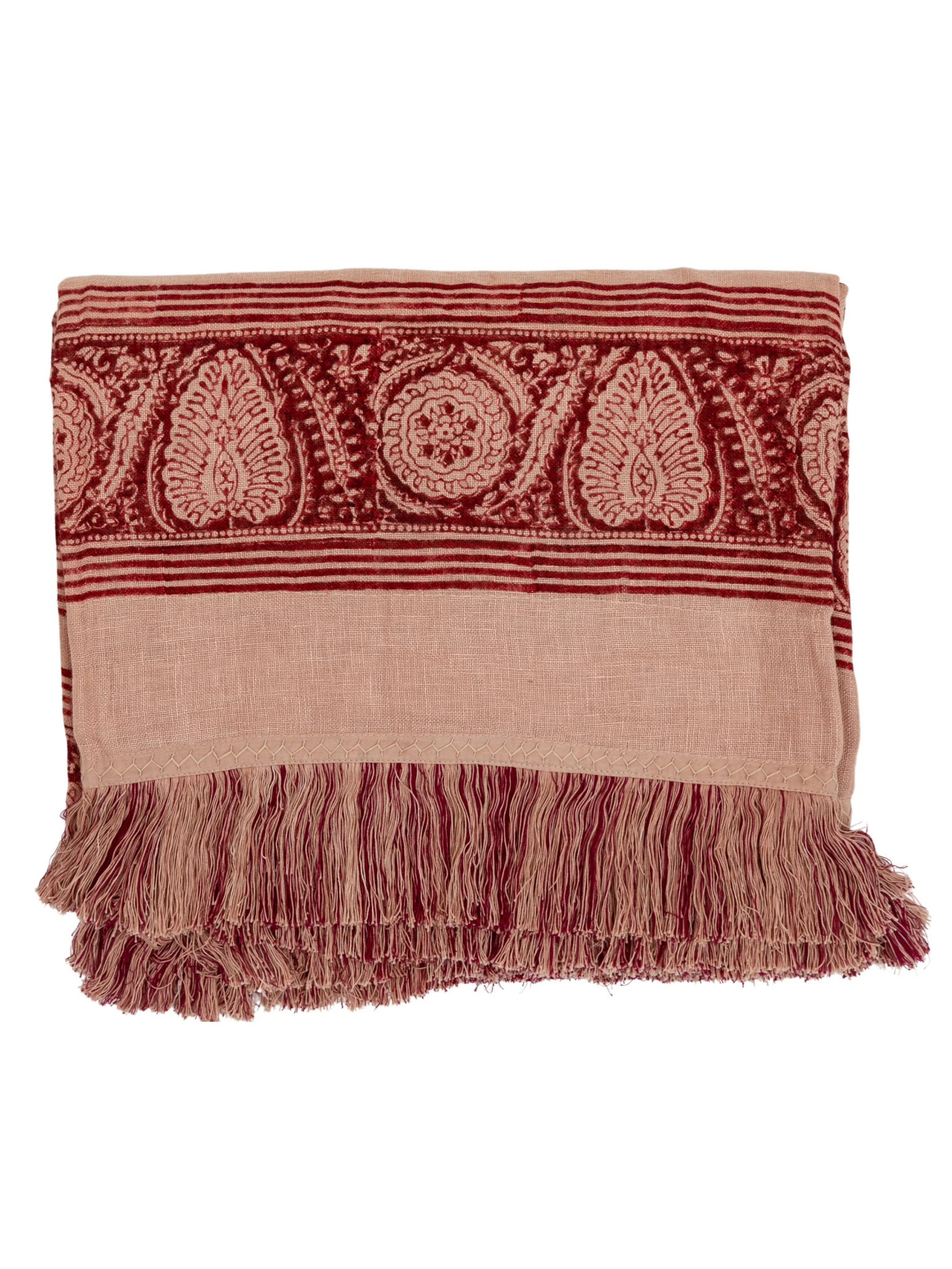 Istanbul Plum Blush Sheer Linen Throw