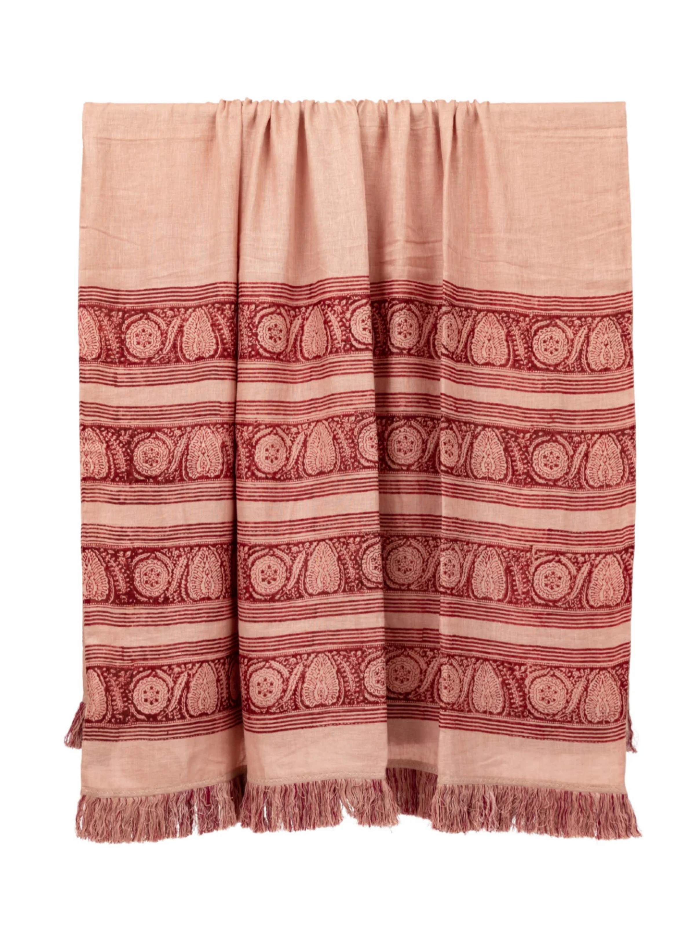 Istanbul Plum Blush Sheer Linen Throw