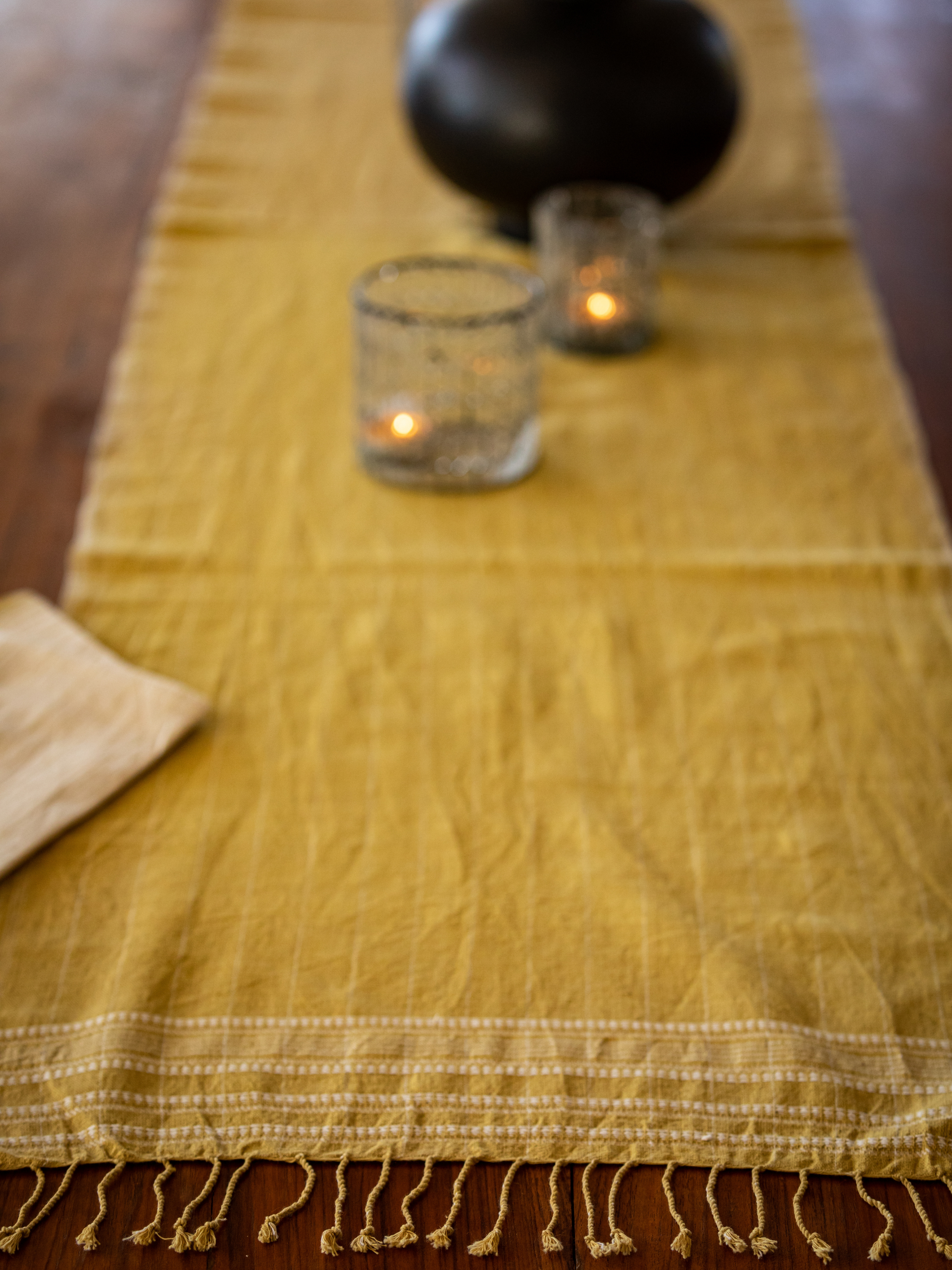 Khamir Yellow Table Runner