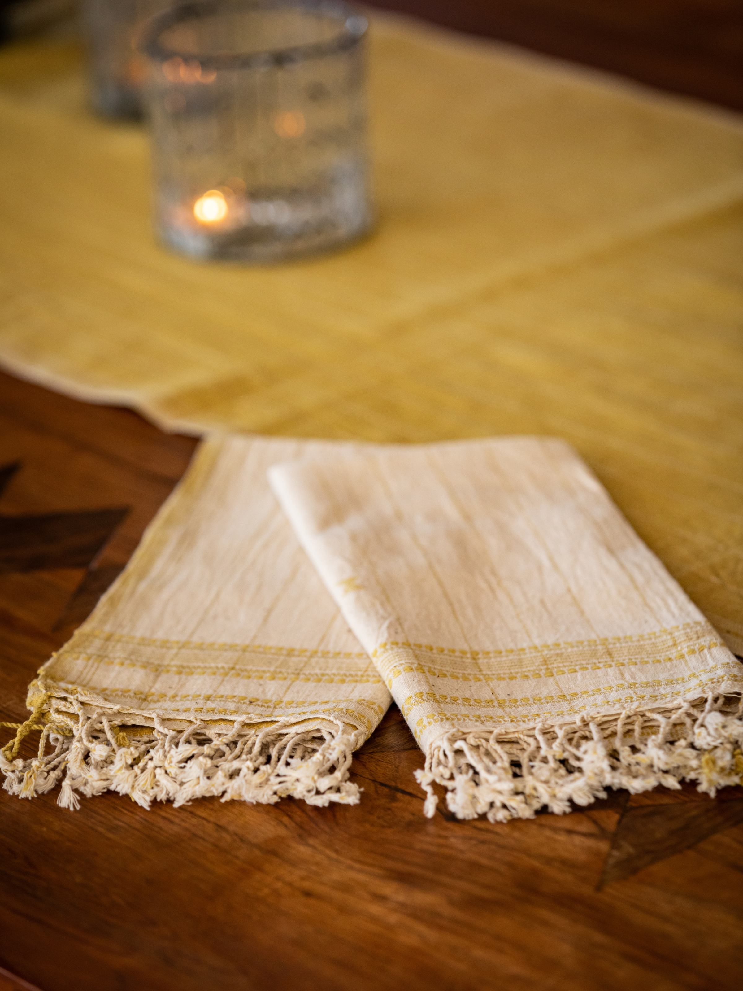 Khamir Yellow Woven Napkin Set