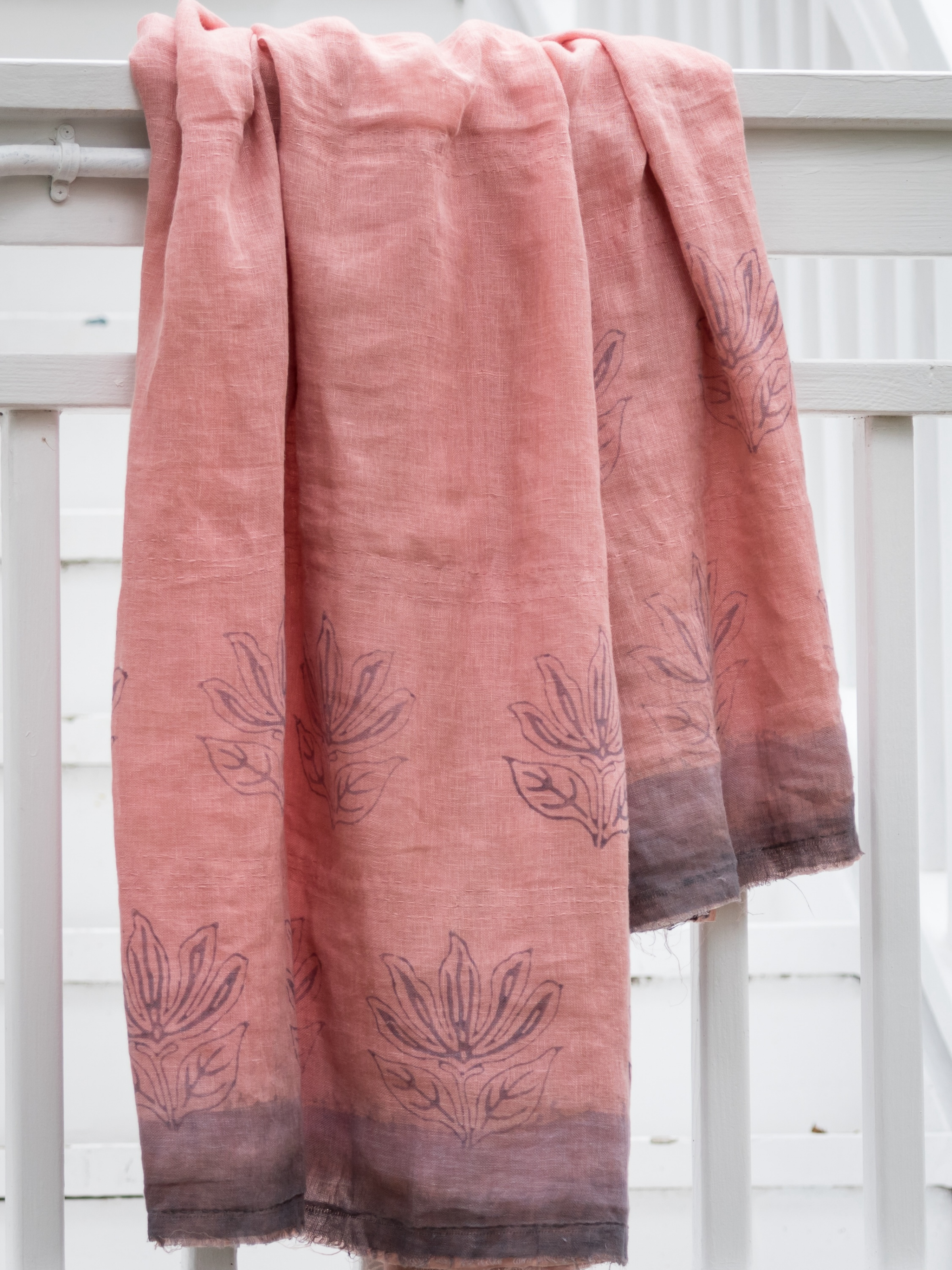 Lotus Blush Sheer Linen Throw