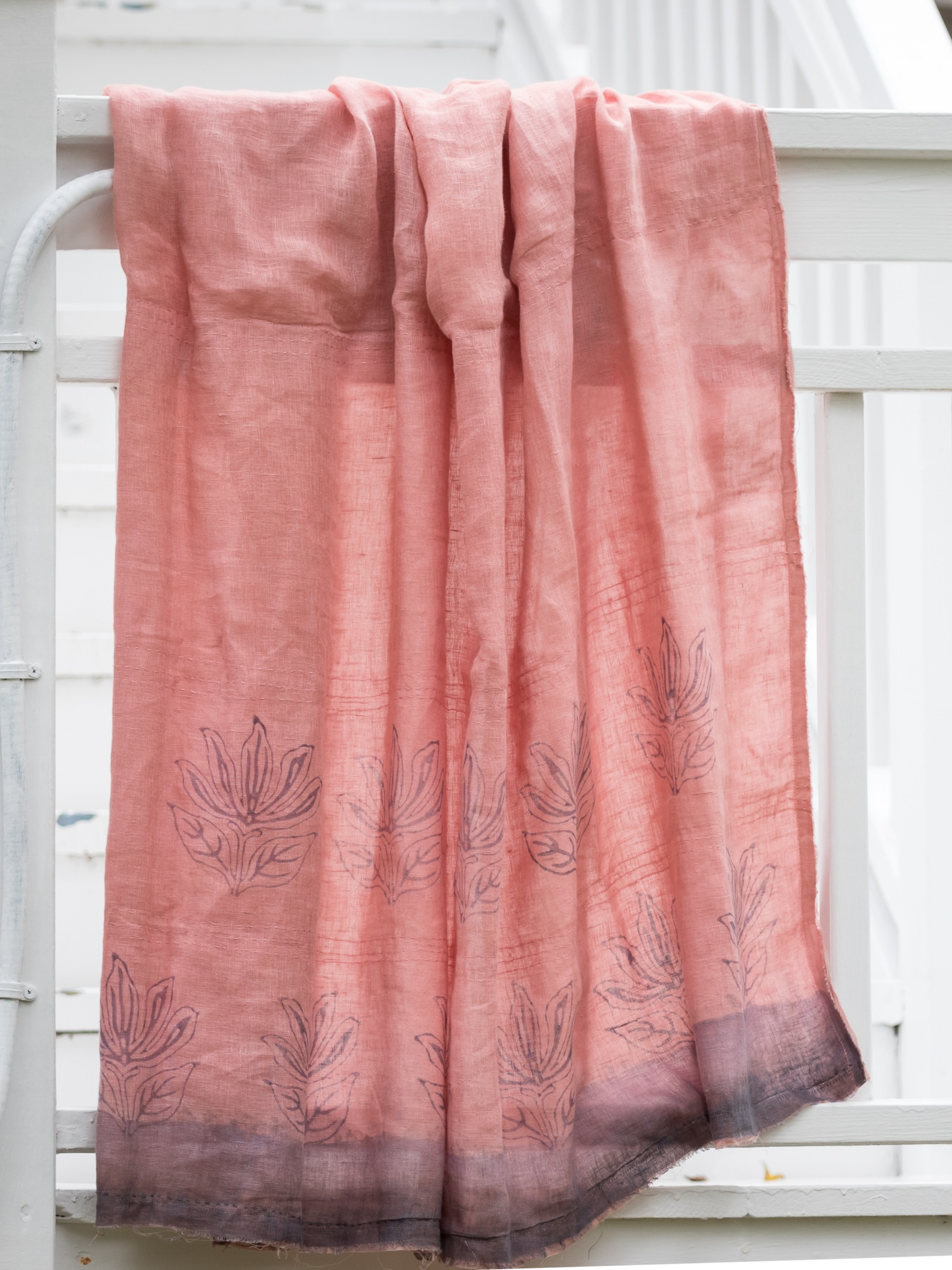 Lotus Blush Sheer Linen Throw