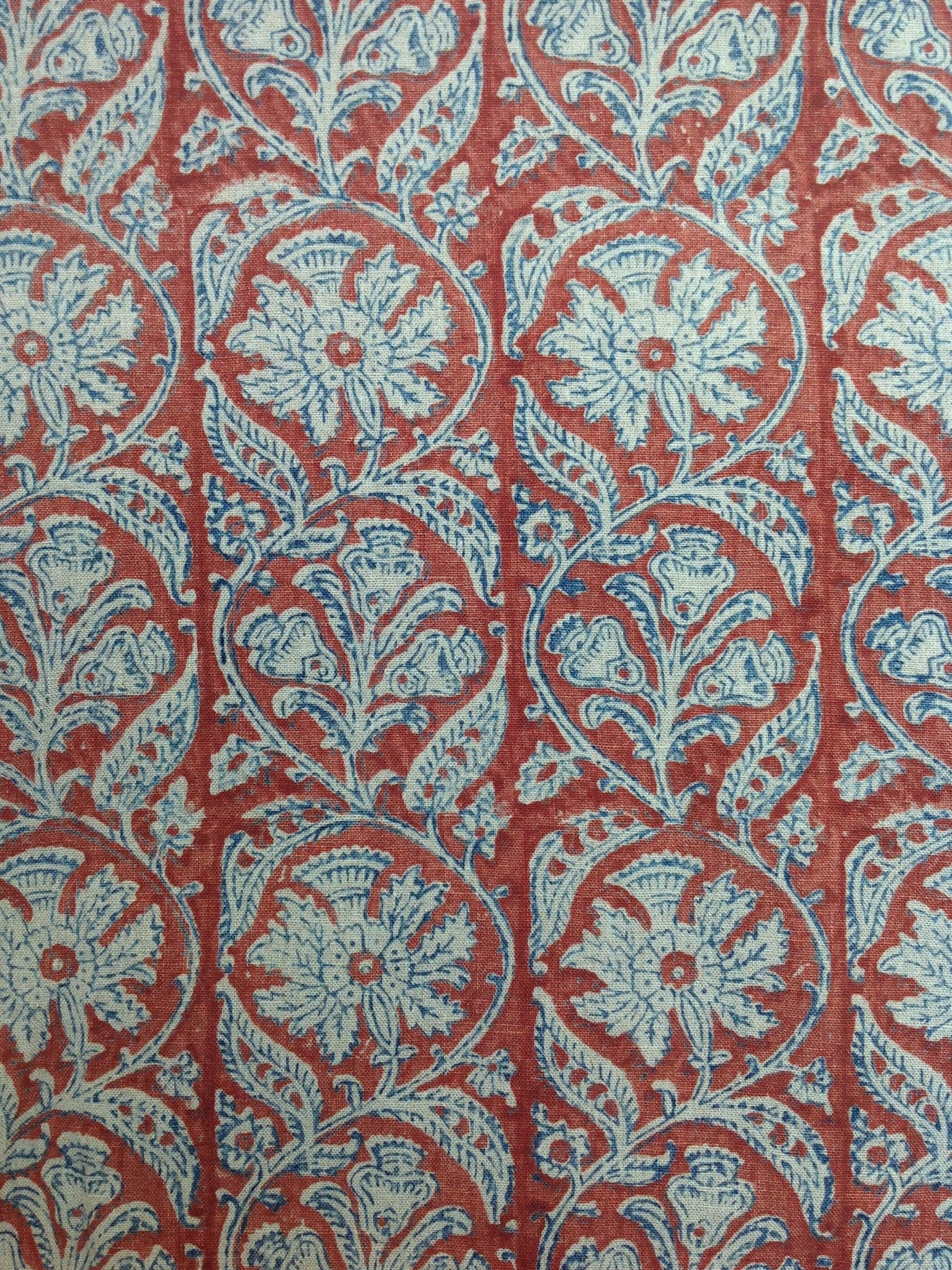 Madurai in Brick Red with Cornflower Blue