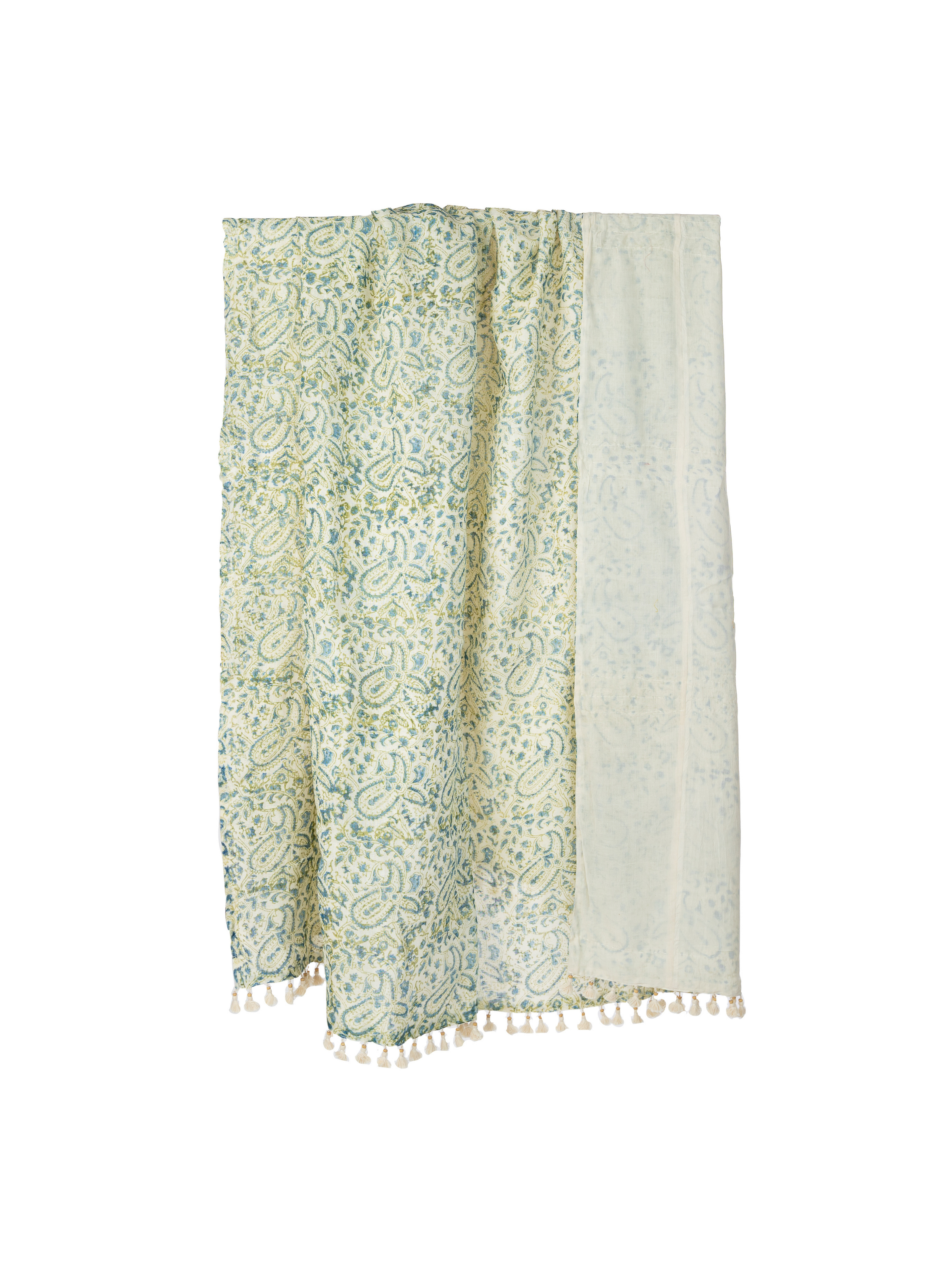 Meenakshi Blue Green Sheer Linen Throw