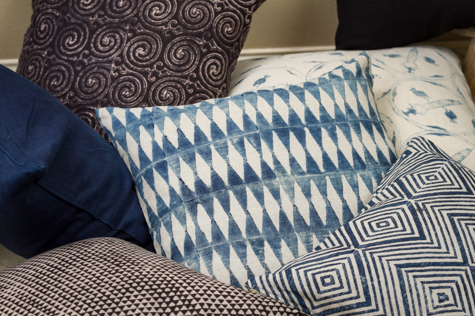 Harlequin Indigo Decorative Pillow