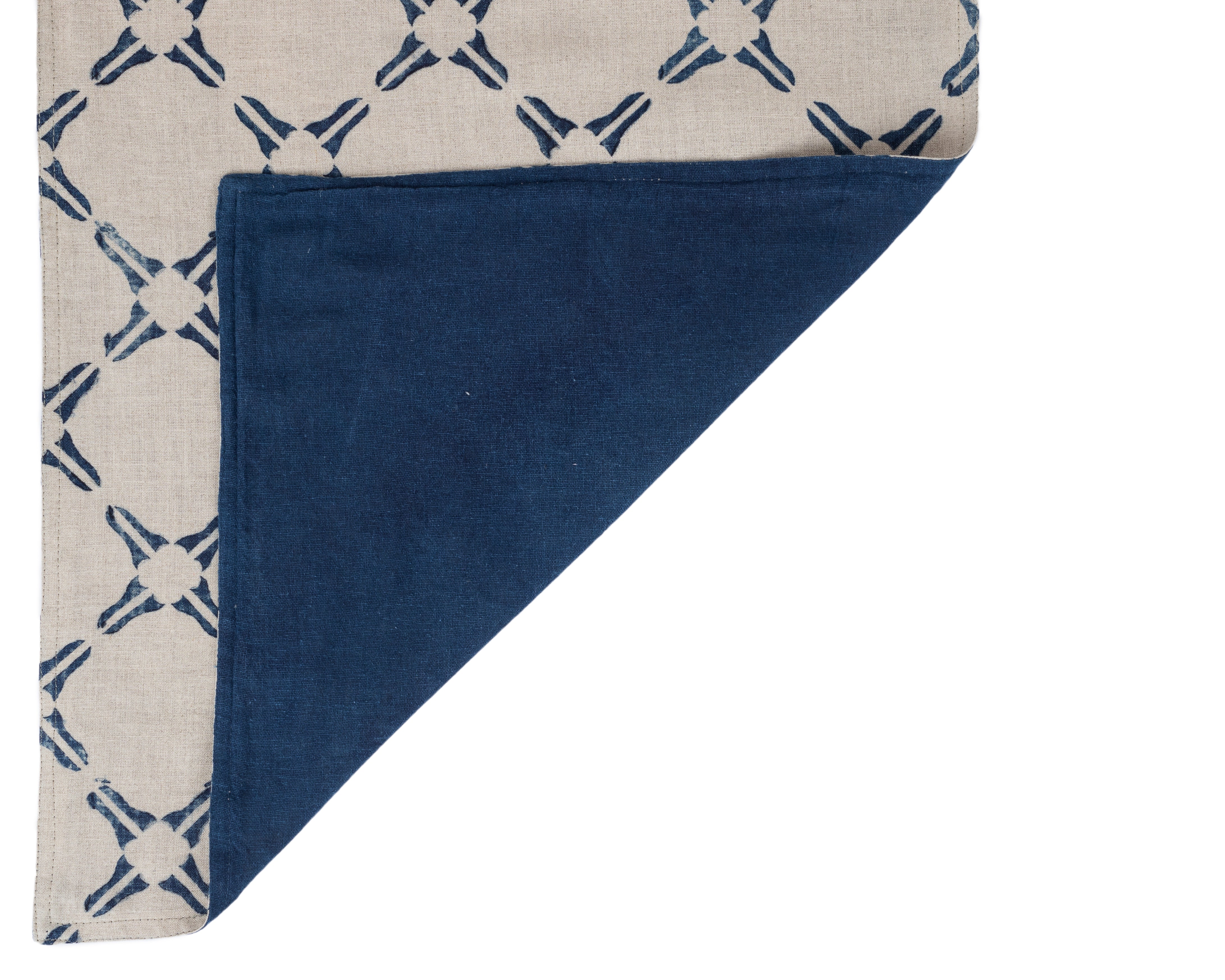 Indigo Hopscotch Linen Napkin Set