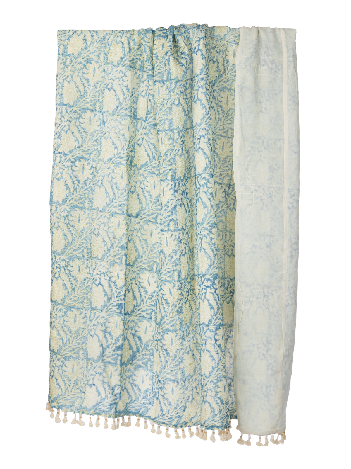 Orchid Vintage Blue Green Sheer Linen Throw