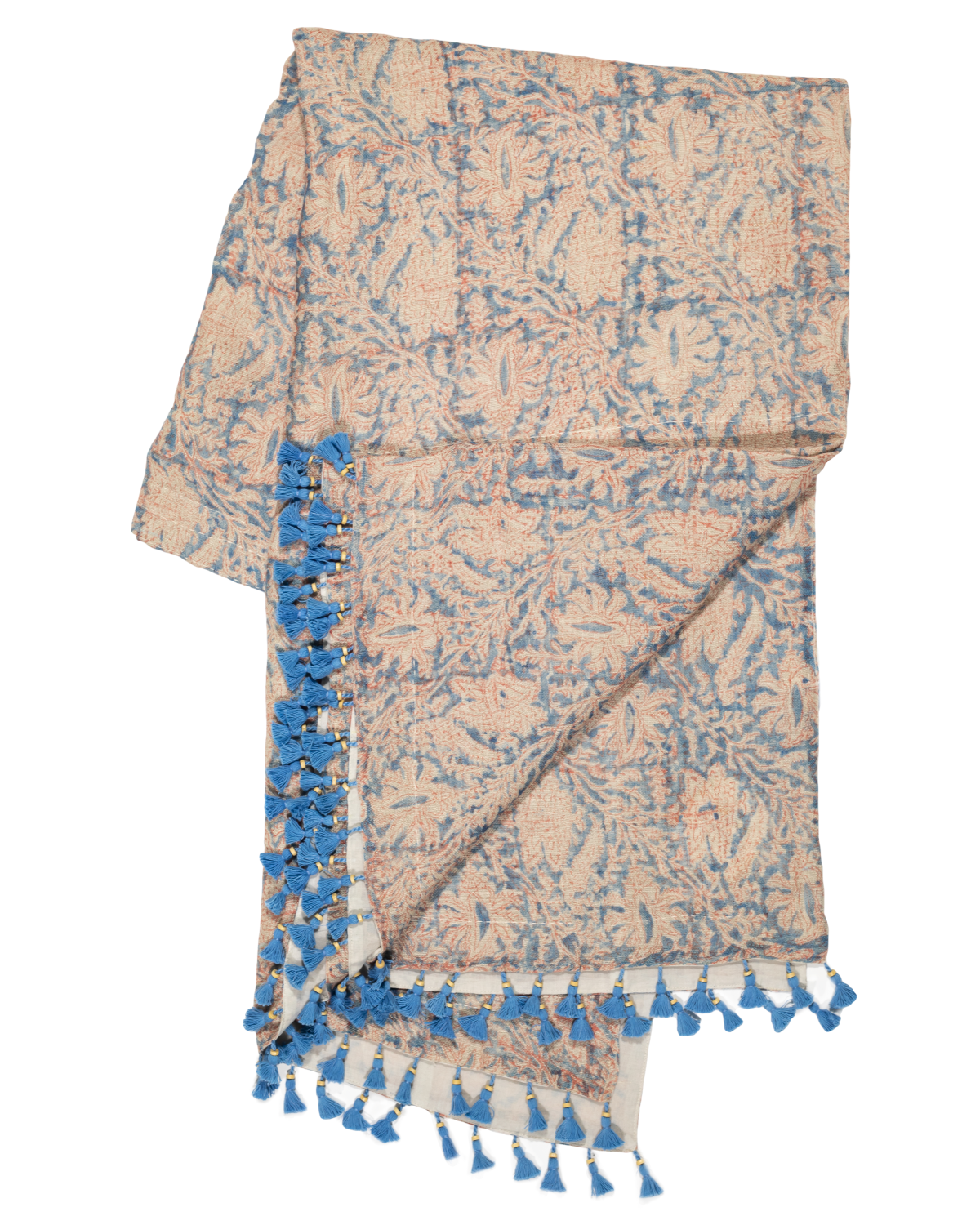 Orchid Vintage Red & Blue Sheer Linen Throw