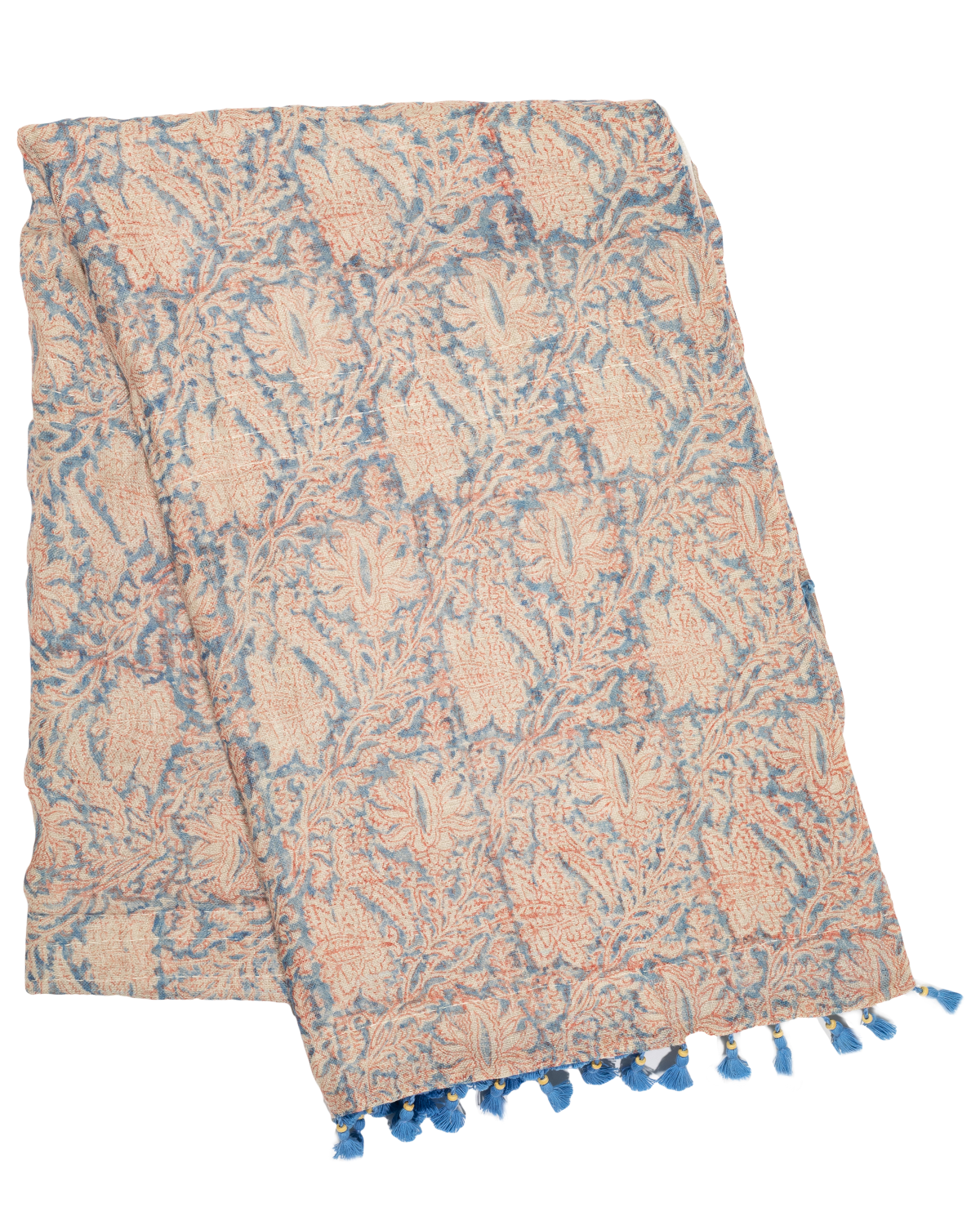 Orchid Vintage Red & Blue Sheer Linen Throw
