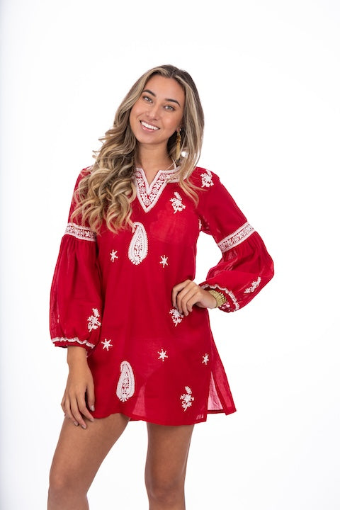Sara Red Tunic Dress