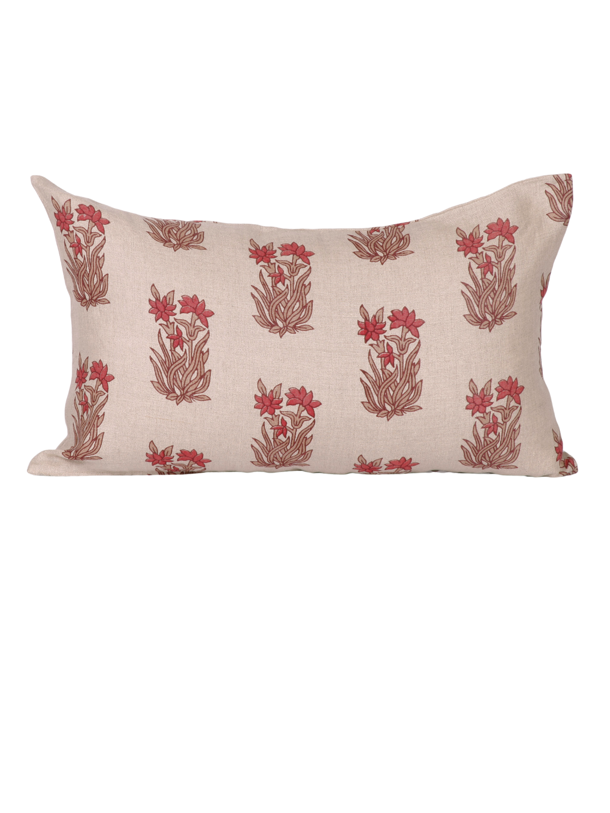 Tuberose Salmon Lumbar Pillow