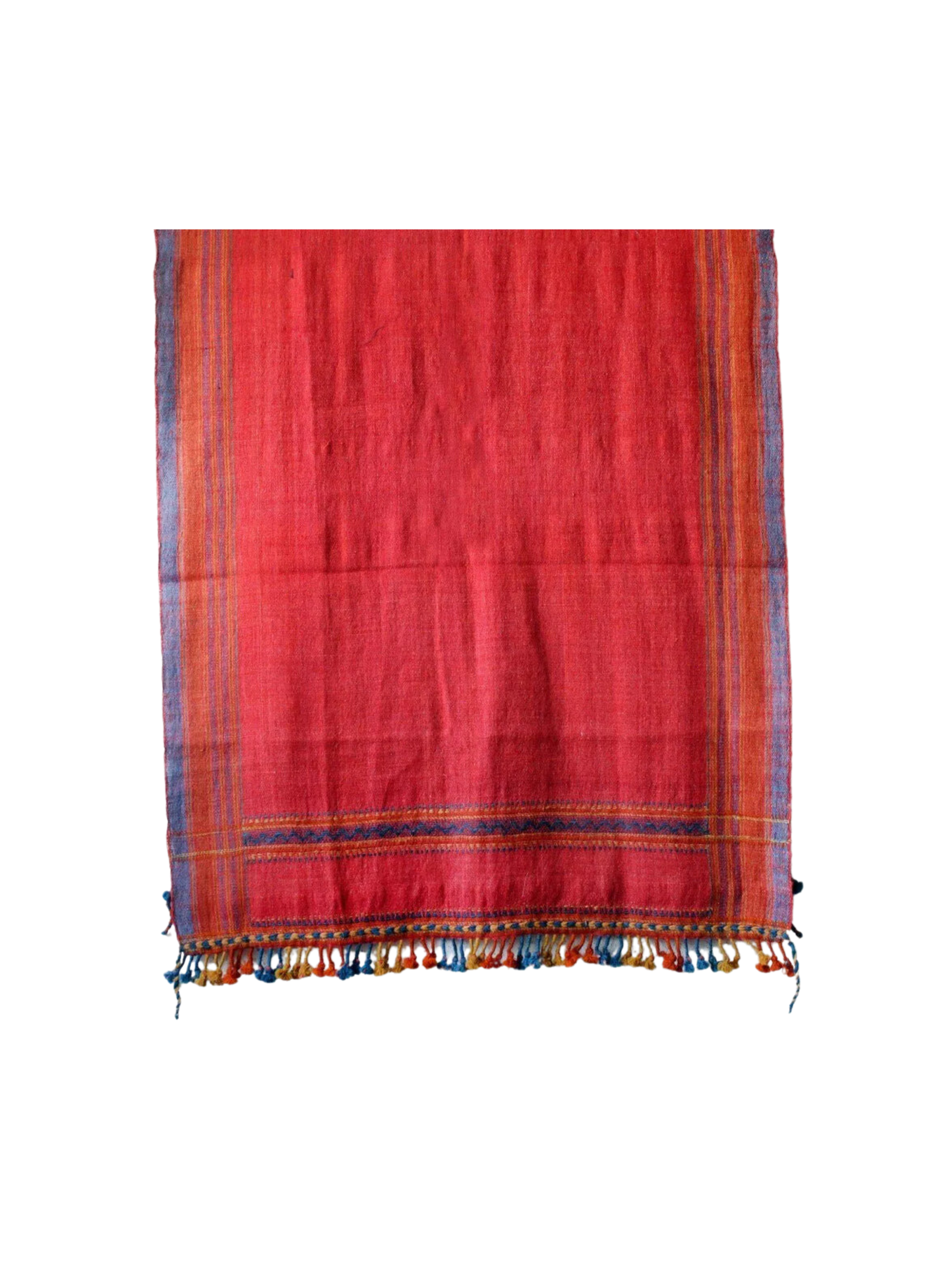 Kutch Cinnabar Red and Indigo Wool Throw